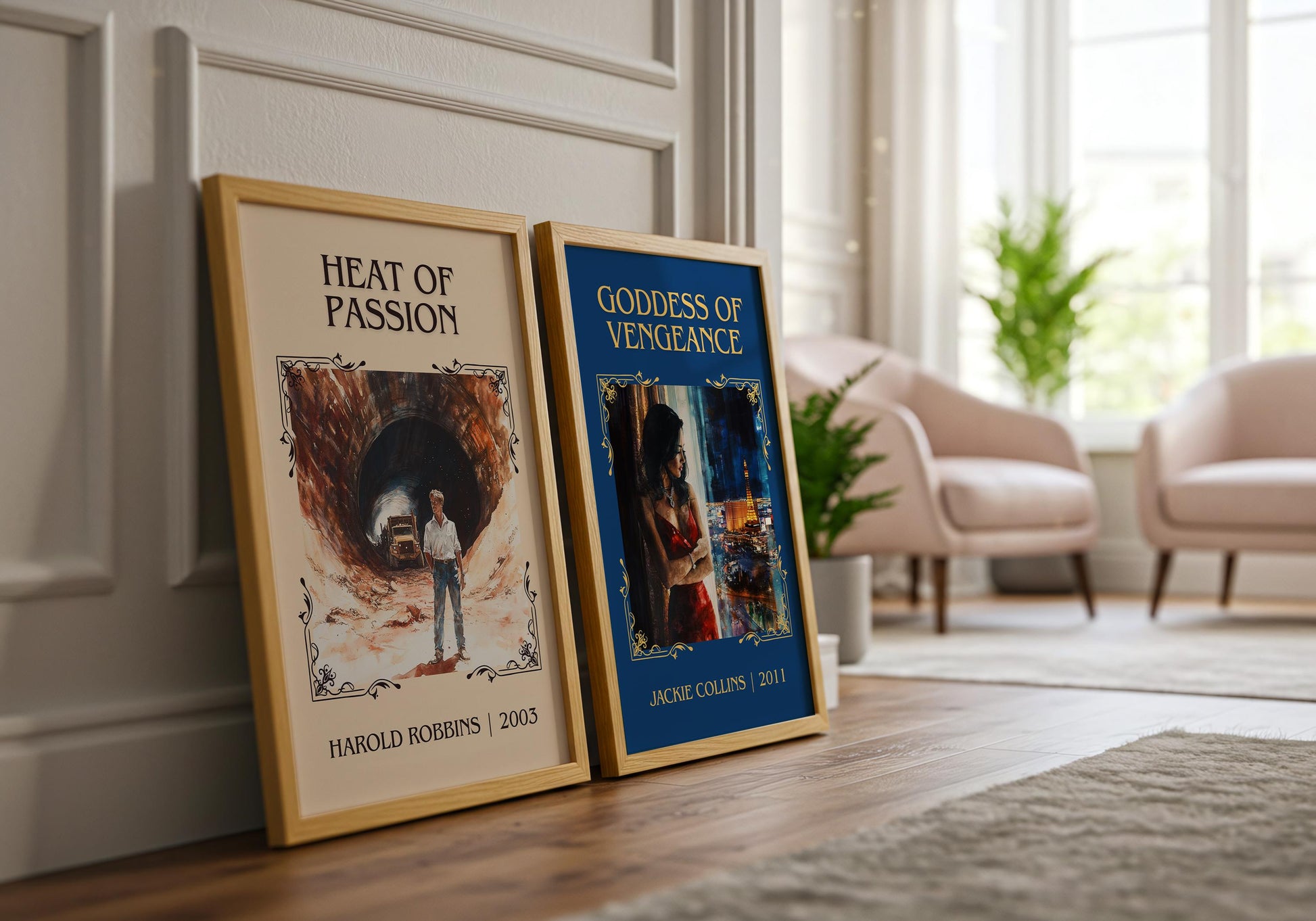 Heat Of Passion by Harold Robbins High Quality Poster Print. Fast, Free Delivery Wall Art. Author-Title Book Artwork-Minimalist Nook Gift