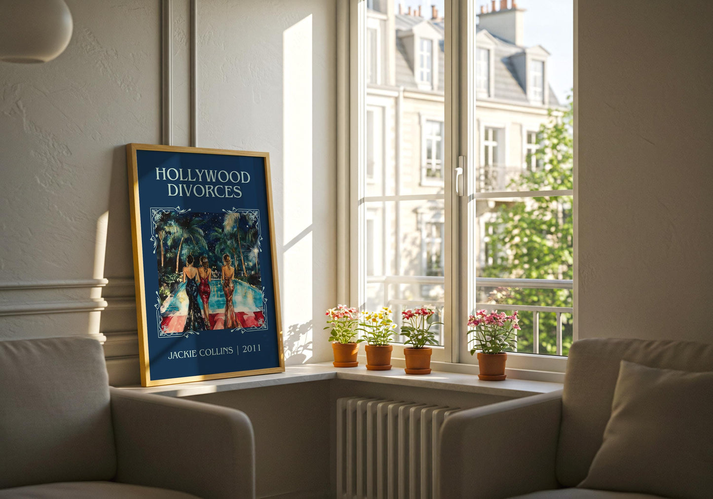 Hollywood Divorces by Jackie Collins High Quality Poster Print. Fast, Free Delivery Wall Art. Author-Title Book Artwork-Minimalist Nook