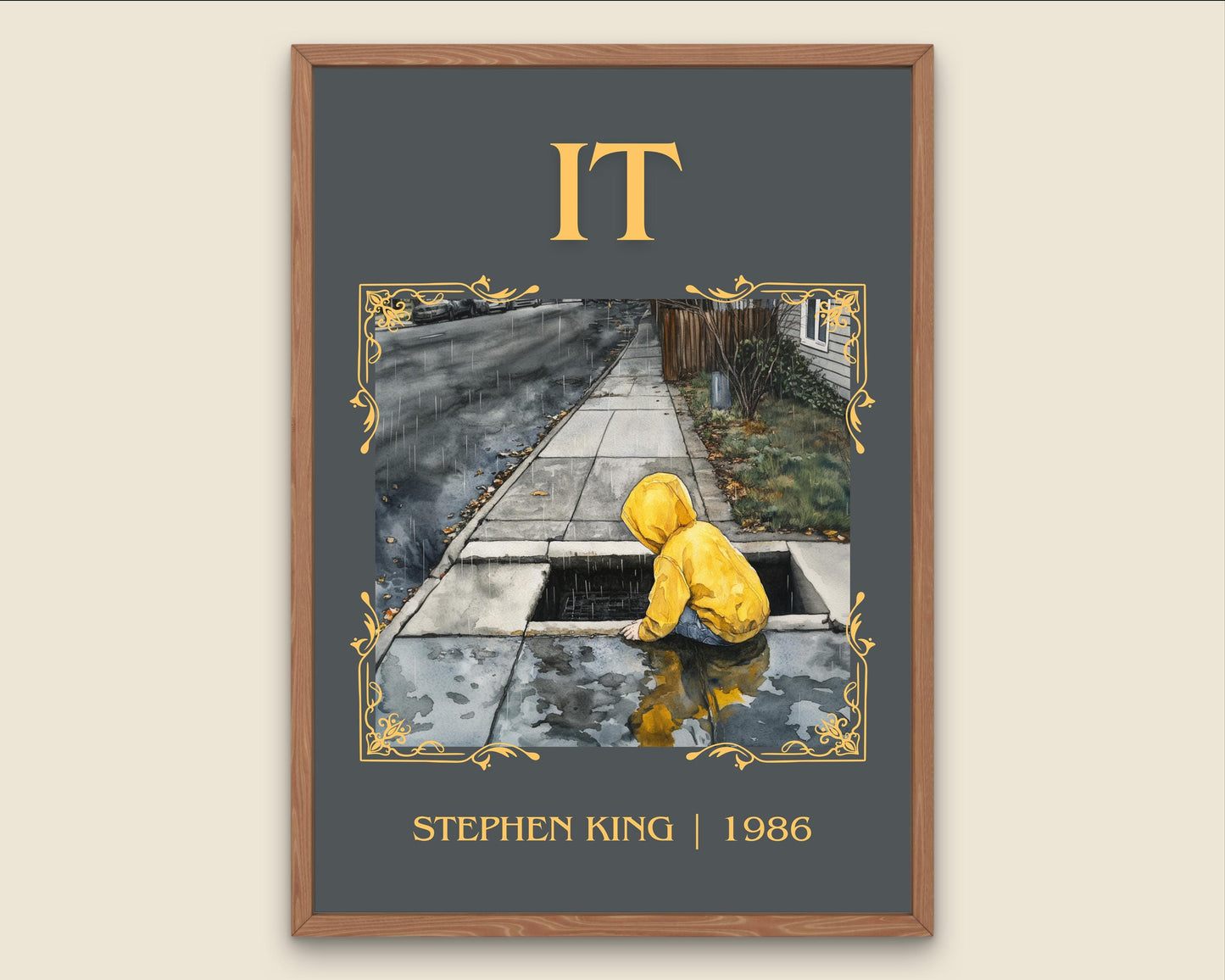 IT by Stephen King High Quality Poster Print. Fast, Free Delivery Wall Art. Author Book Artwork-Minimalist Gift Library