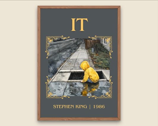 IT by Stephen King High Quality Poster Print. Fast, Free Delivery Wall Art. Author Book Artwork-Minimalist Gift Library