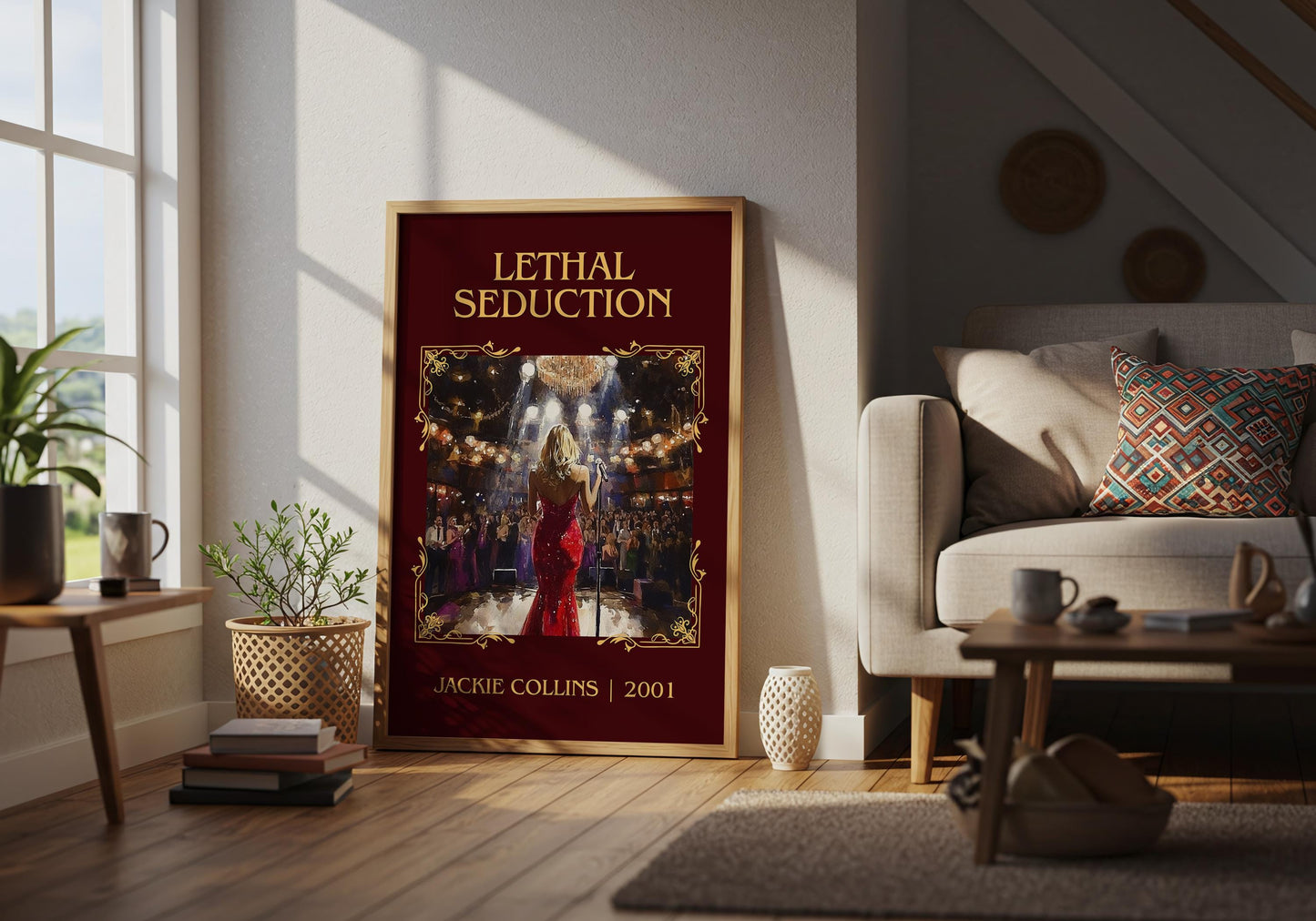 Lethal Seduction by Jackie Collins High Quality Poster Print. Fast, Free Delivery Wall Art. Author Book Artwork-Minimalist Gift