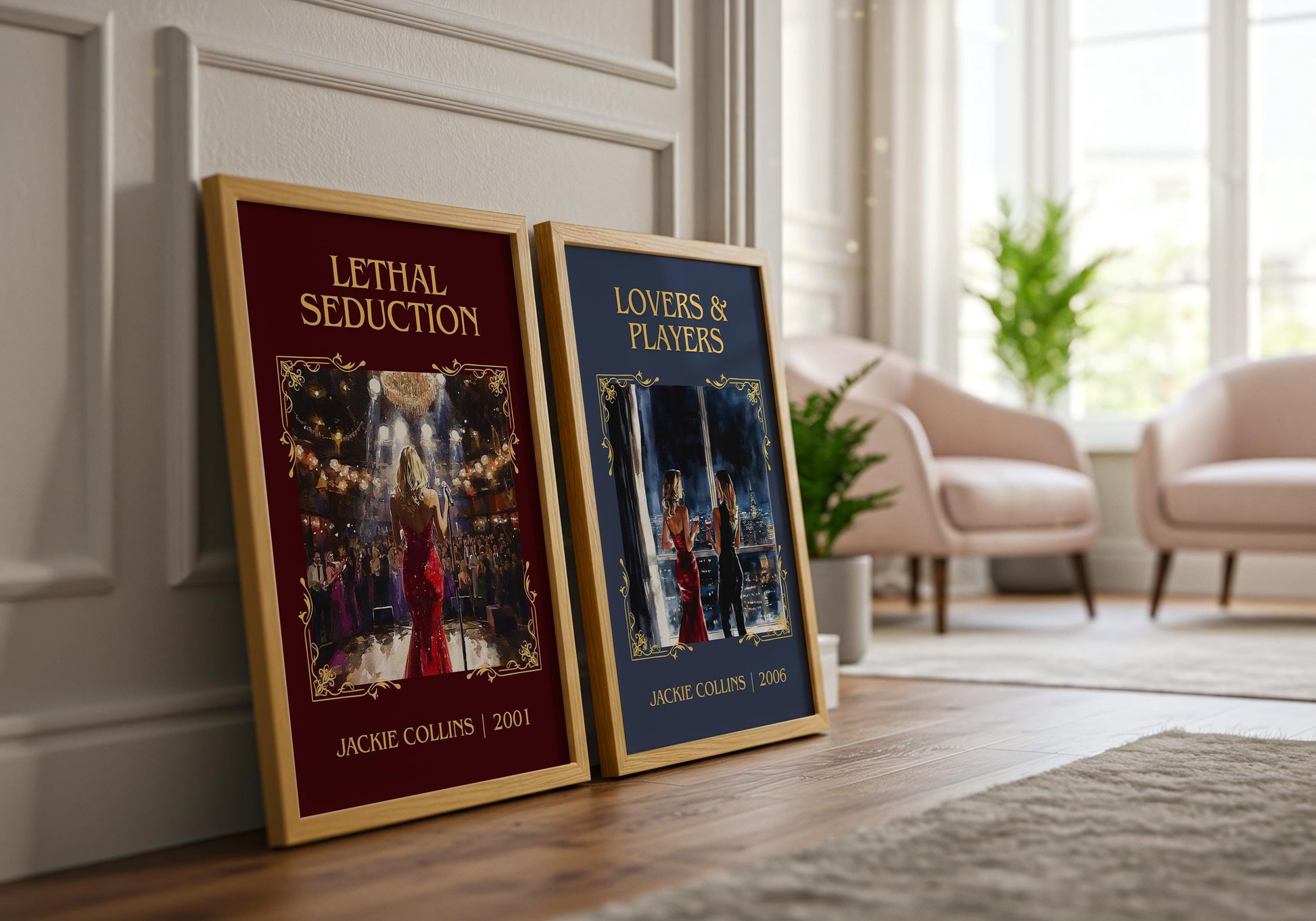 Lethal Seduction by Jackie Collins High Quality Poster Print. Fast, Free Delivery Wall Art. Author Book Artwork-Minimalist Gift