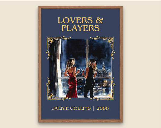 Lovers and Prayers by Jackie Collins High Quality Poster Print. Fast, Free Delivery Wall Art. Author Book Artwork-Minimalist Gift
