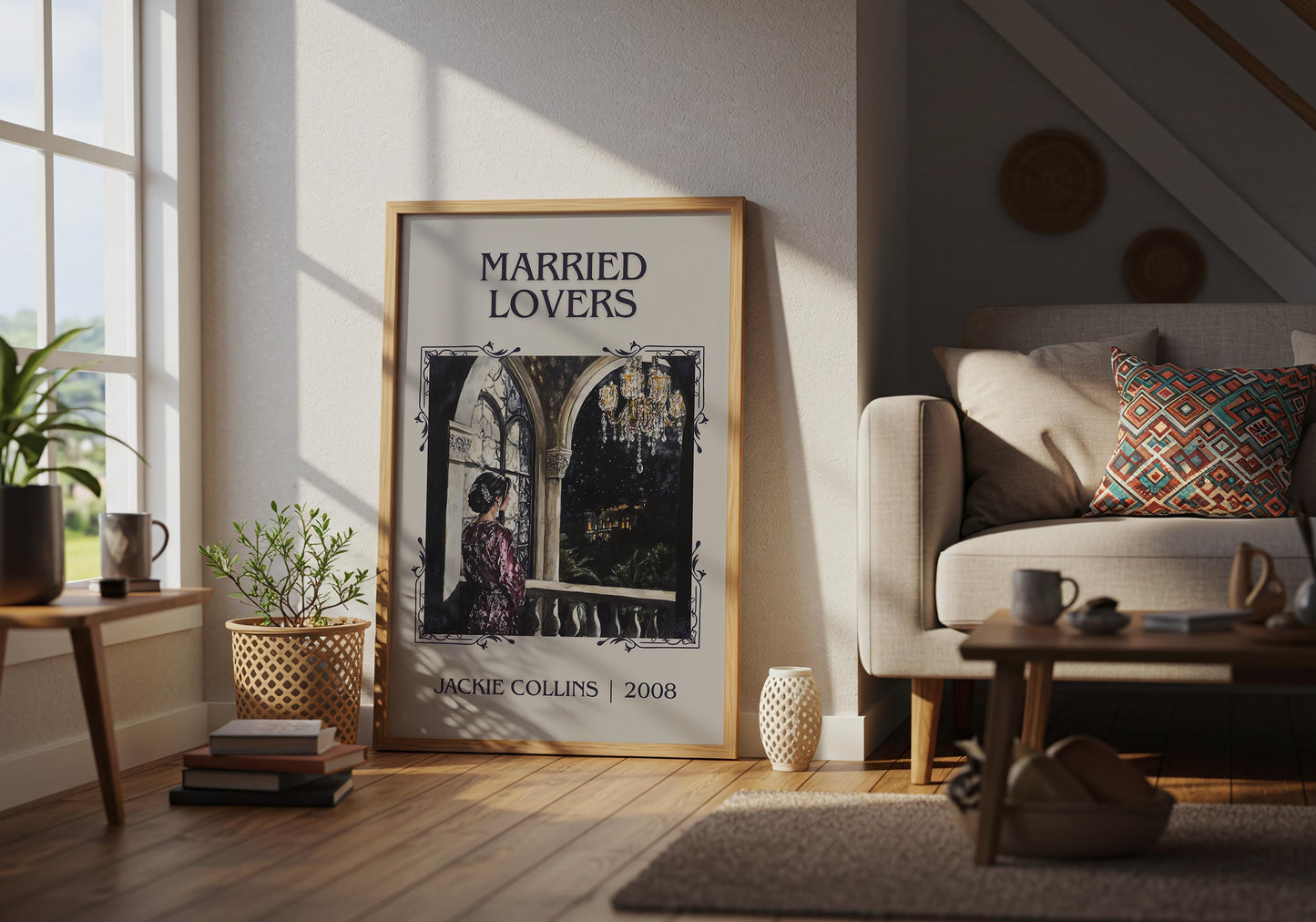 Married Lovers by Jackie Collins High Quality Poster Print. Fast, Free Delivery Wall Art. Author Book Artwork-Minimalist Gift