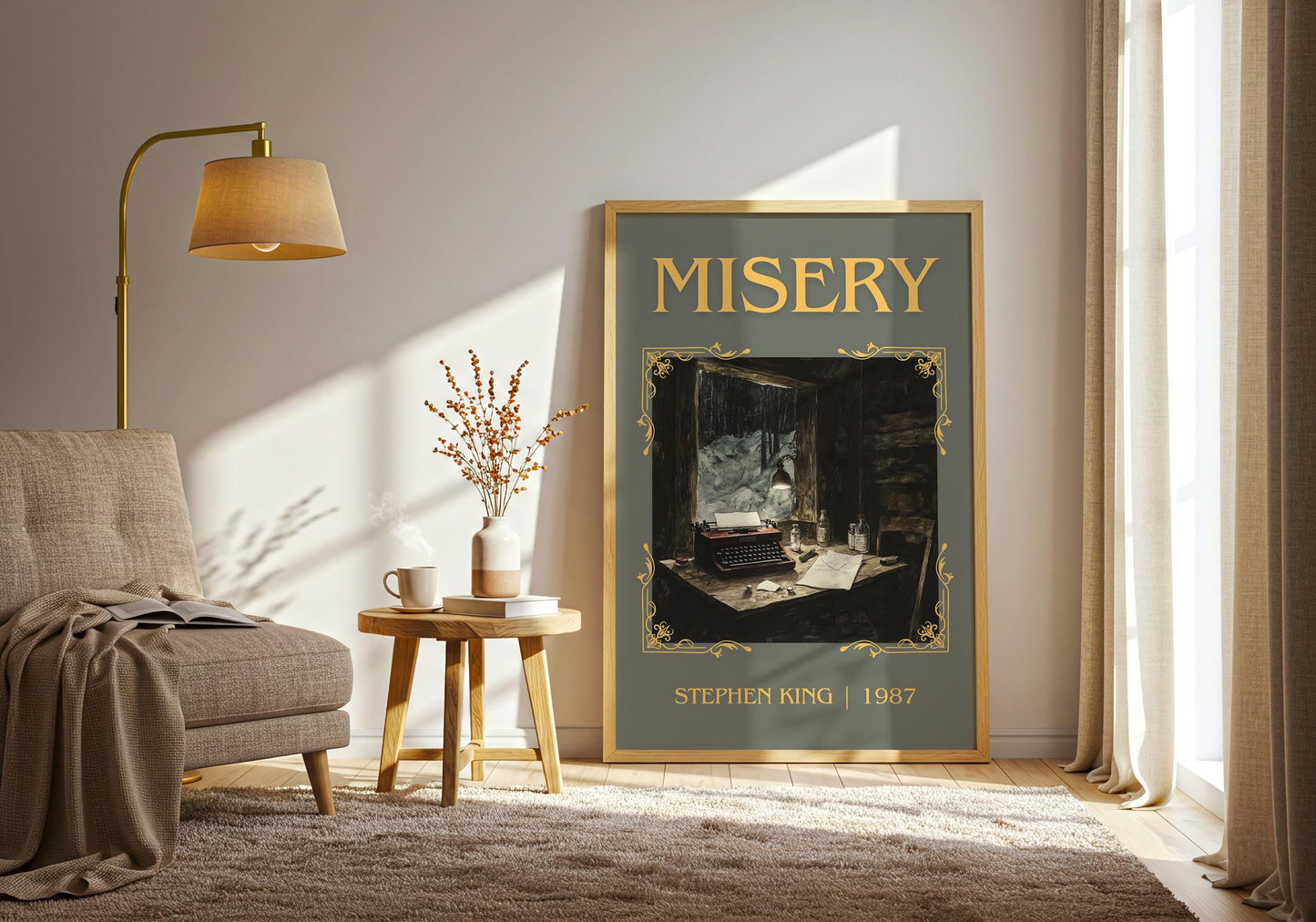 Misery by Stephen King High Quality Poster Print. Fast, Free Delivery Wall Art. Author Book Artwork-Minimalist Gift Library Nook Art