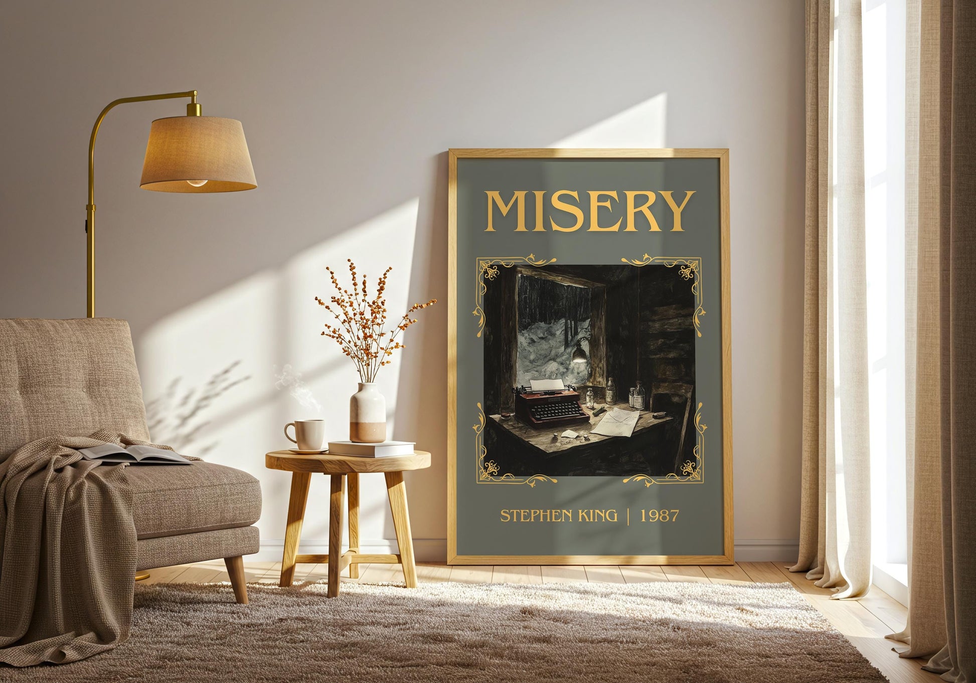 Misery by Stephen King High Quality Poster Print. Fast, Free Delivery Wall Art. Author Book Artwork-Minimalist Gift Library Nook Art