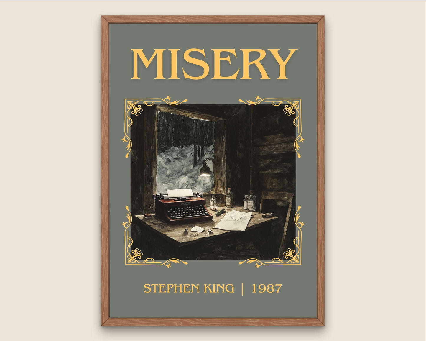 Misery by Stephen King High Quality Poster Print. Fast, Free Delivery Wall Art. Author Book Artwork-Minimalist Gift Library Nook Art