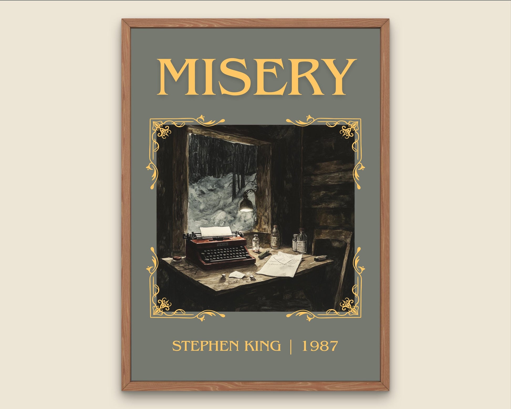 Misery by Stephen King High Quality Poster Print. Fast, Free Delivery Wall Art. Author Book Artwork-Minimalist Gift Library Nook Art