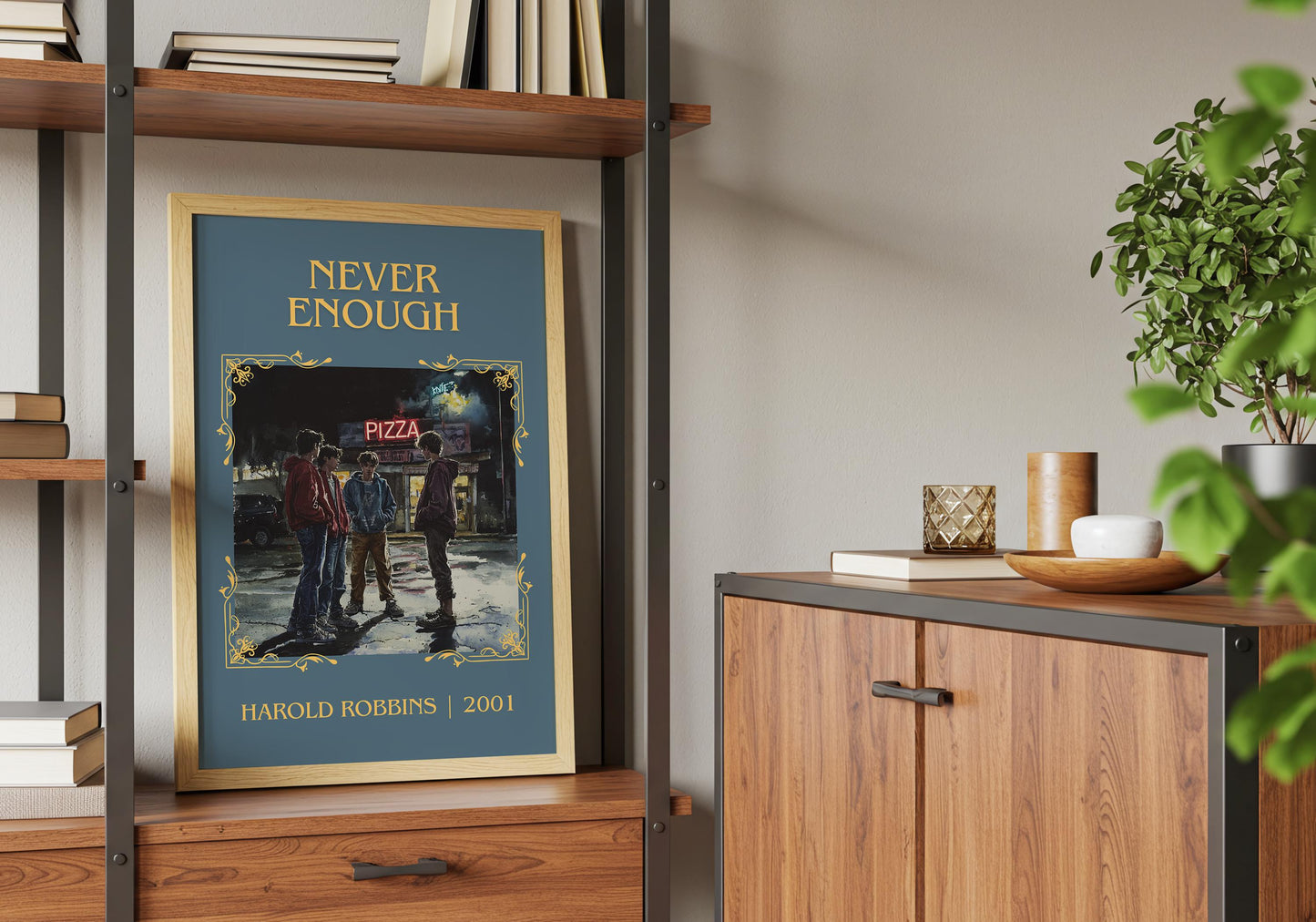 Never Enough by Harold Robbins High Quality Poster Print. Fast, Free Delivery Wall Art. Author Book Artwork-Minimalist Gift Library Nook Art