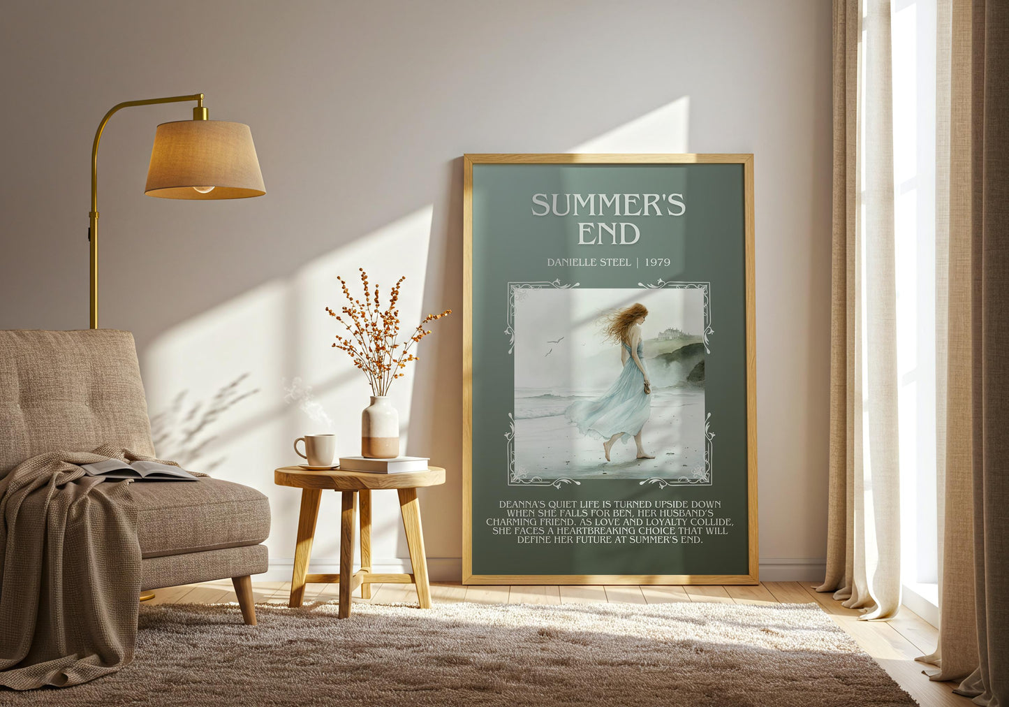 Summer's End by Danielle Steel High Quality Poster Print. Free Delivery Wall Art. Author & Blurb Book/Novel Minimalist Art Gift