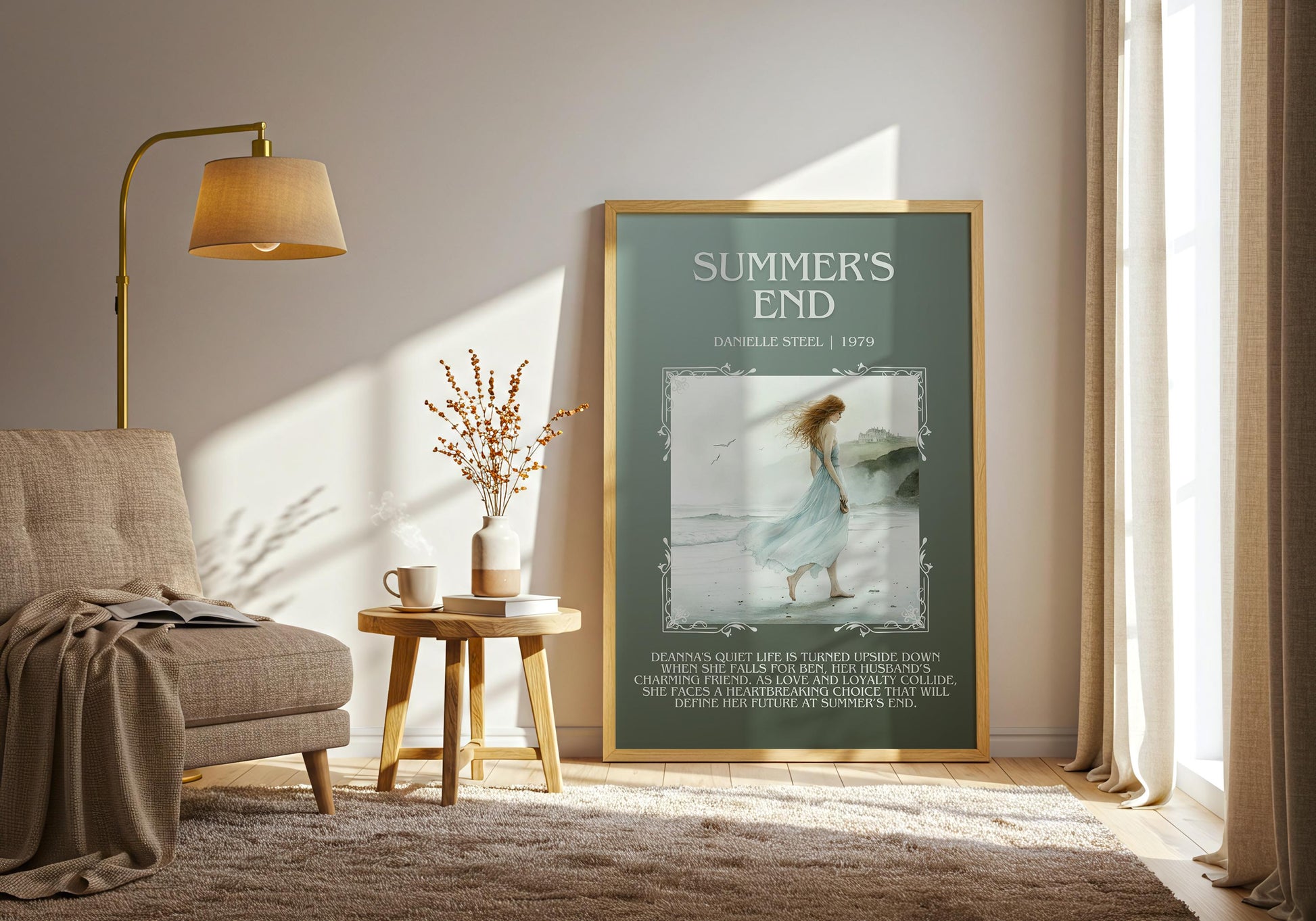 Summer's End by Danielle Steel High Quality Poster Print. Free Delivery Wall Art. Author & Blurb Book/Novel Minimalist Art Gift
