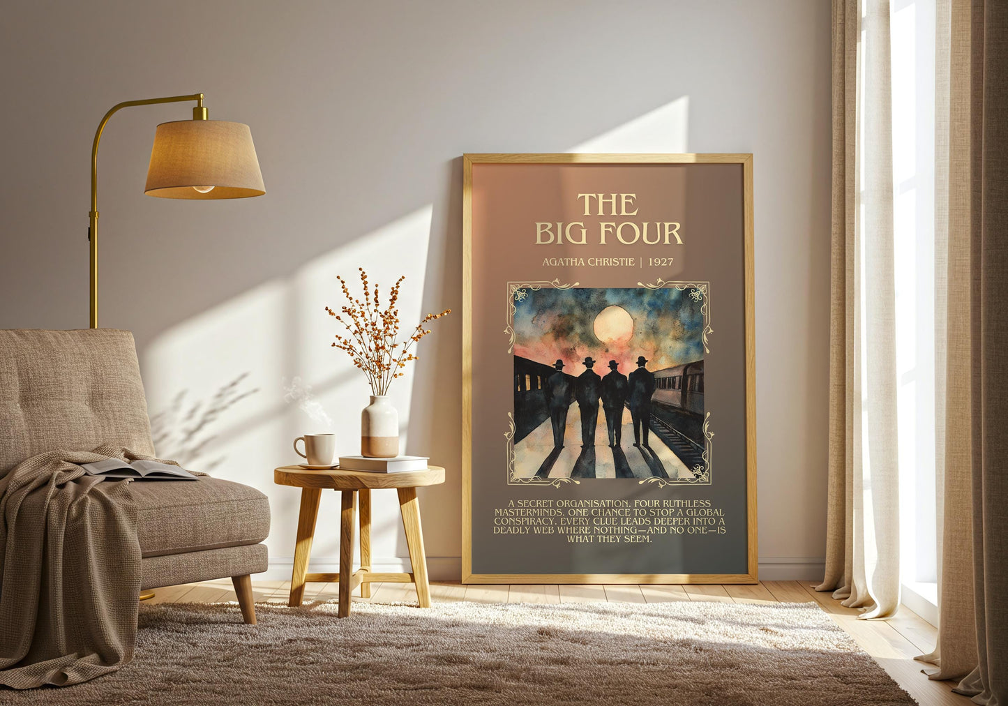 The Big Four by Agatha Christie High Quality Poster Print. Free Delivery Wall Art. Author & Blurb Book/Novel Minimalist Art Gift