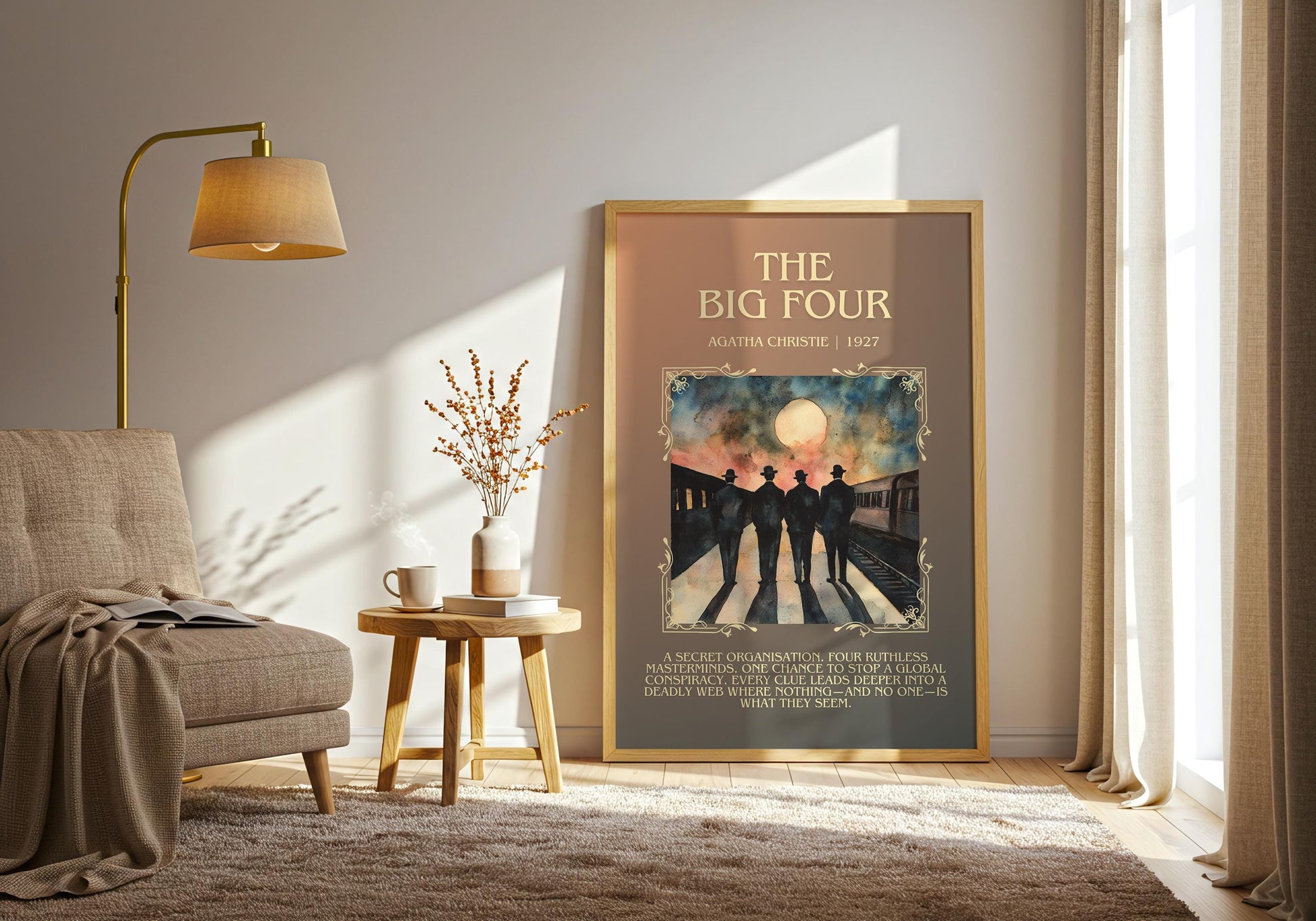 The Big Four by Agatha Christie High Quality Poster Print. Free Delivery Wall Art. Author & Blurb Book/Novel Minimalist Art Gift
