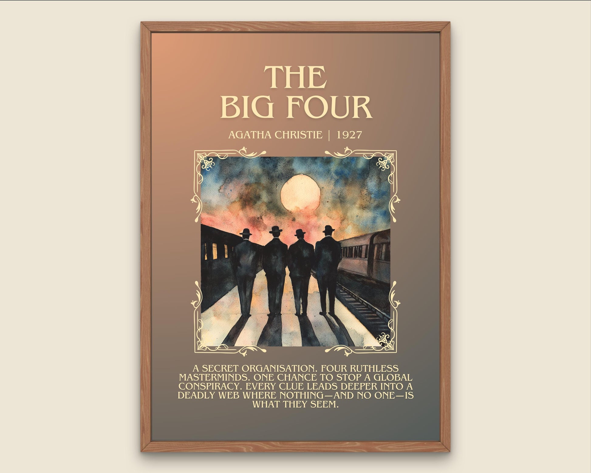 The Big Four by Agatha Christie High Quality Poster Print. Free Delivery Wall Art. Author & Blurb Book/Novel Minimalist Art Gift