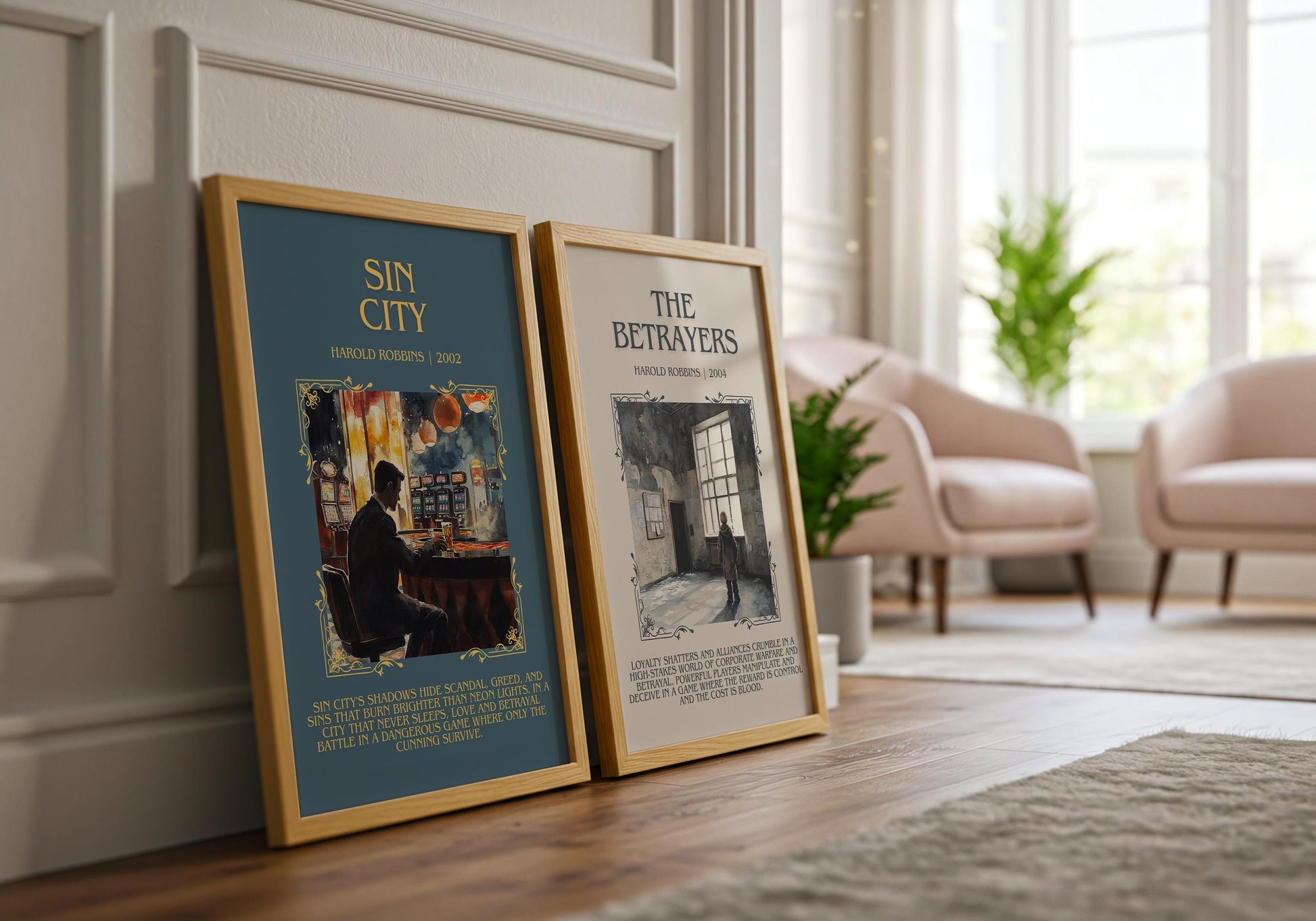 The Betrayers by Harold Robbins Descriptive, High Quality Poster Print.Free Delivery Wall Art.Author&Blurb Book Nook Gift Library