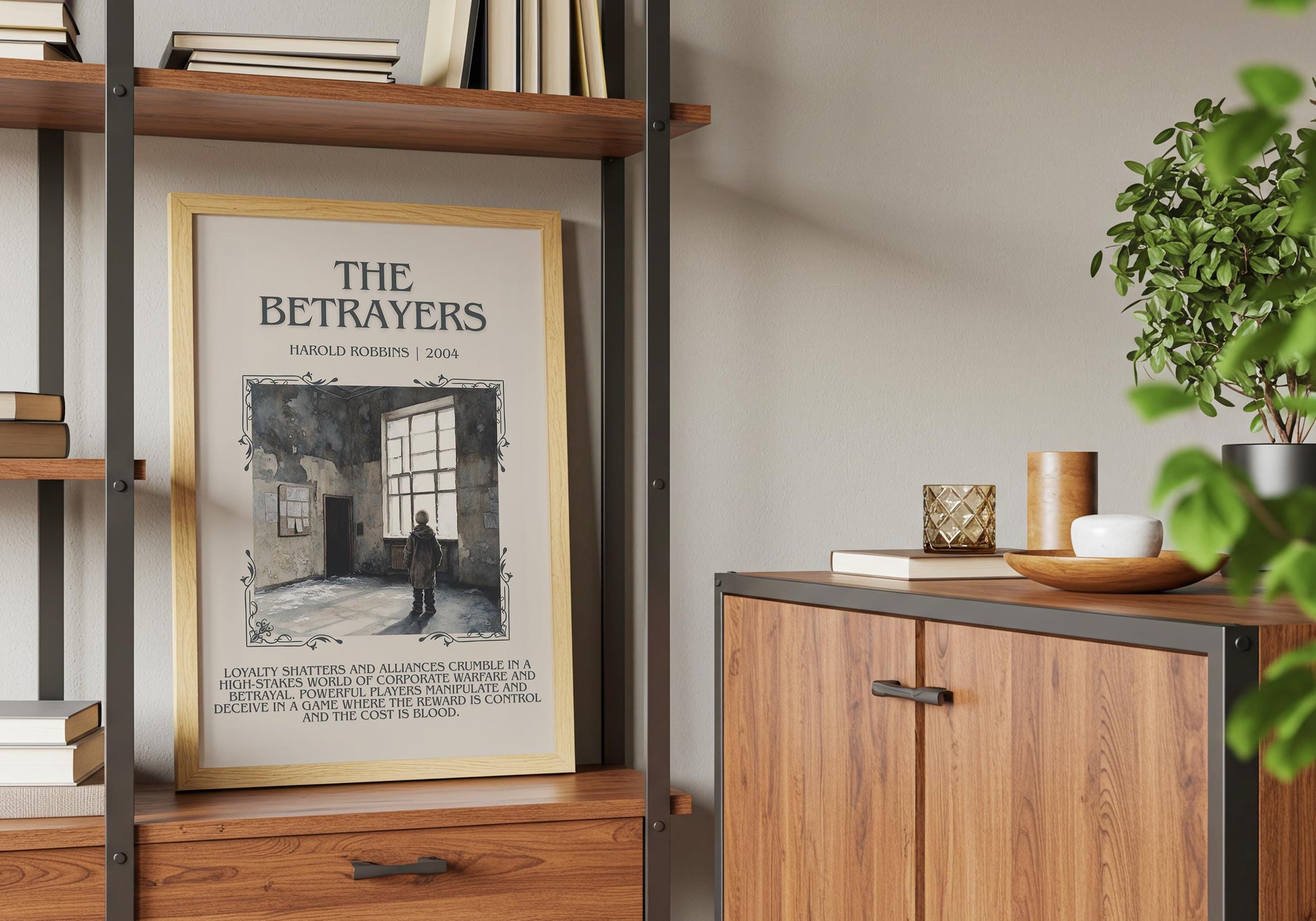 The Betrayers by Harold Robbins Descriptive, High Quality Poster Print.Free Delivery Wall Art.Author&Blurb Book Nook Gift Library