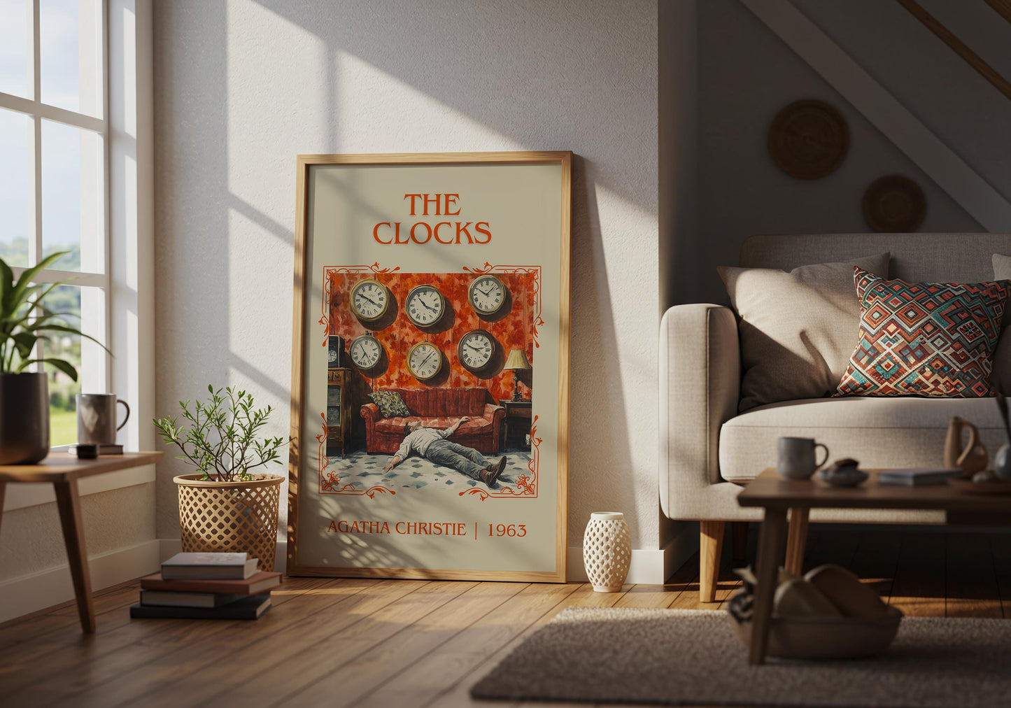 The Clocks by Agatha Christie High Quality Poster Print. Fast, Free Delivery Wall Art. Author Book Artwork-Minimalist Gift Library Nook Art