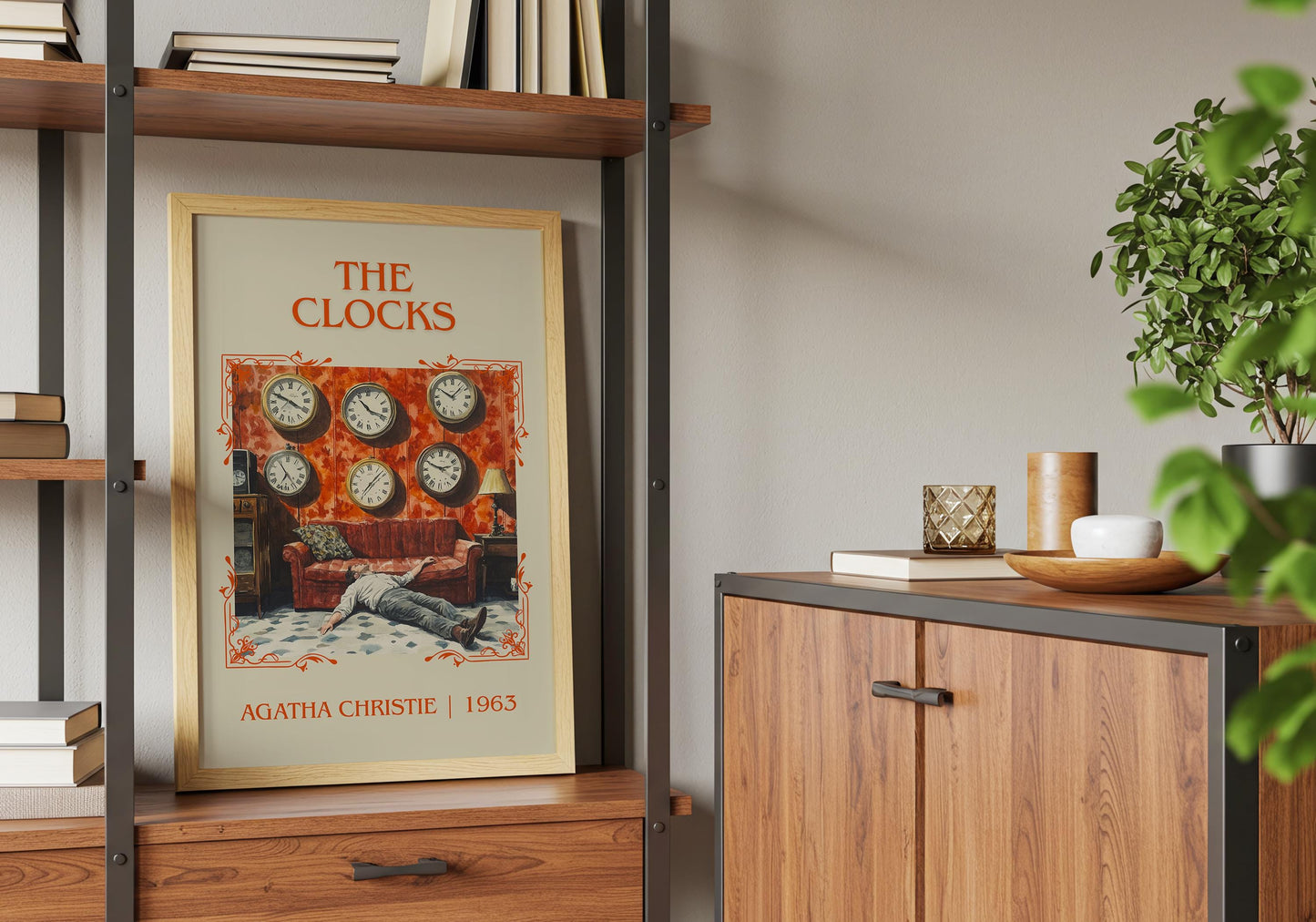 The Clocks by Agatha Christie High Quality Poster Print. Fast, Free Delivery Wall Art. Author Book Artwork-Minimalist Gift Library Nook Art