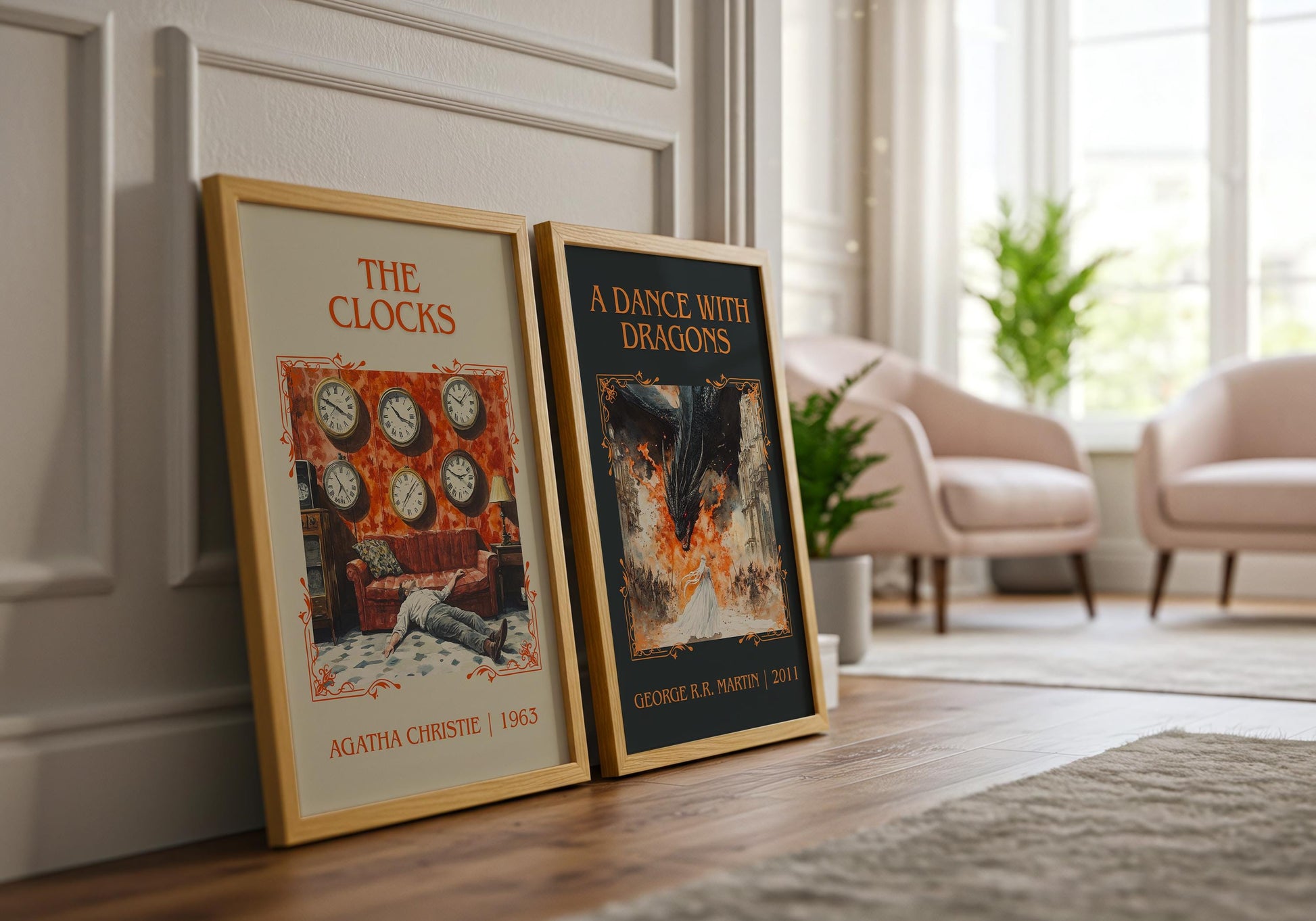 The Clocks by Agatha Christie High Quality Poster Print. Fast, Free Delivery Wall Art. Author Book Artwork-Minimalist Gift Library Nook Art
