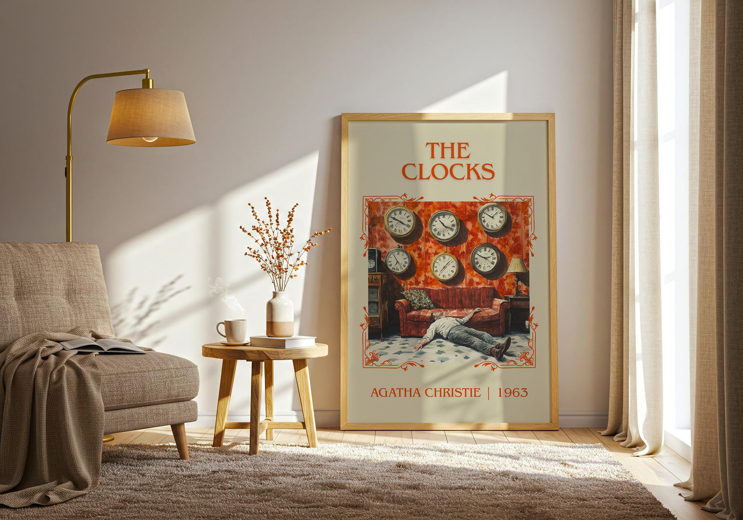 The Clocks by Agatha Christie High Quality Poster Print. Fast, Free Delivery Wall Art. Author Book Artwork-Minimalist Gift Library Nook Art