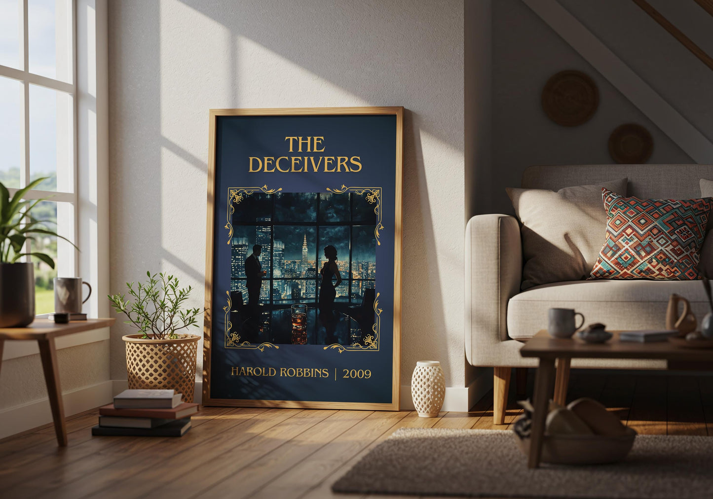 The Deceivers by Harold Robbins High Quality Poster Print. Free Delivery Wall Art. Author Book Artwork-Minimalist Gift Library Nook Art