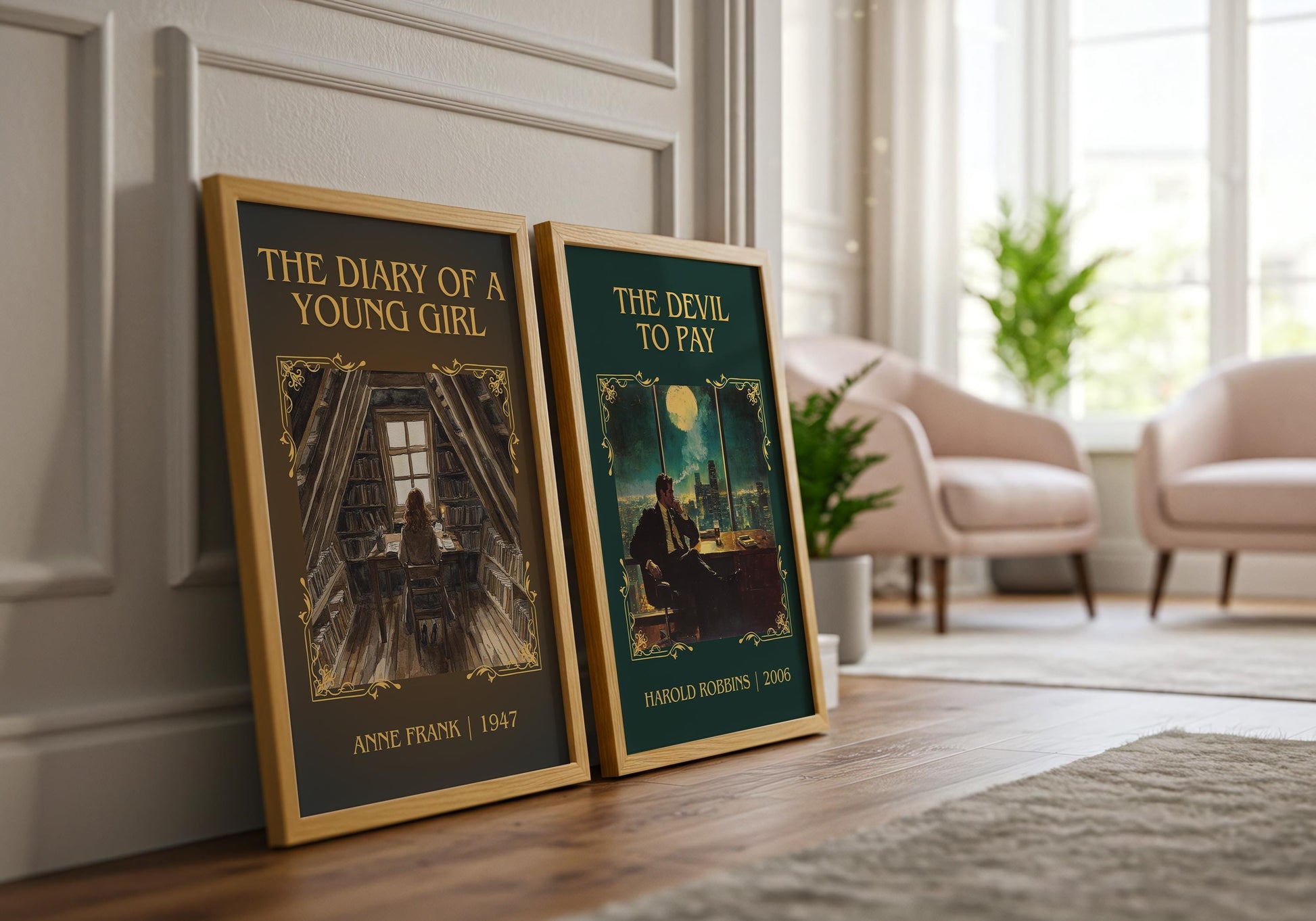 The Diary Of A Young Girl by Anne Frank High Quality Poster Print. Free Delivery Wall Art. Author Book Artwork-Minimalist Gift Library Nook