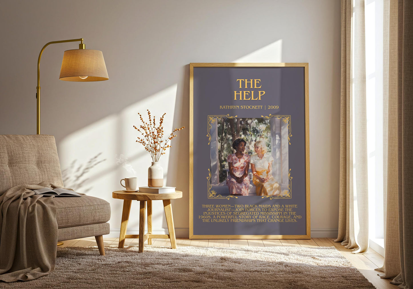 The Help by Kathryn Stockett Descriptive, High Quality Poster Print.Free Delivery Wall Art.Author and Blurb Book Artwork Gift Art