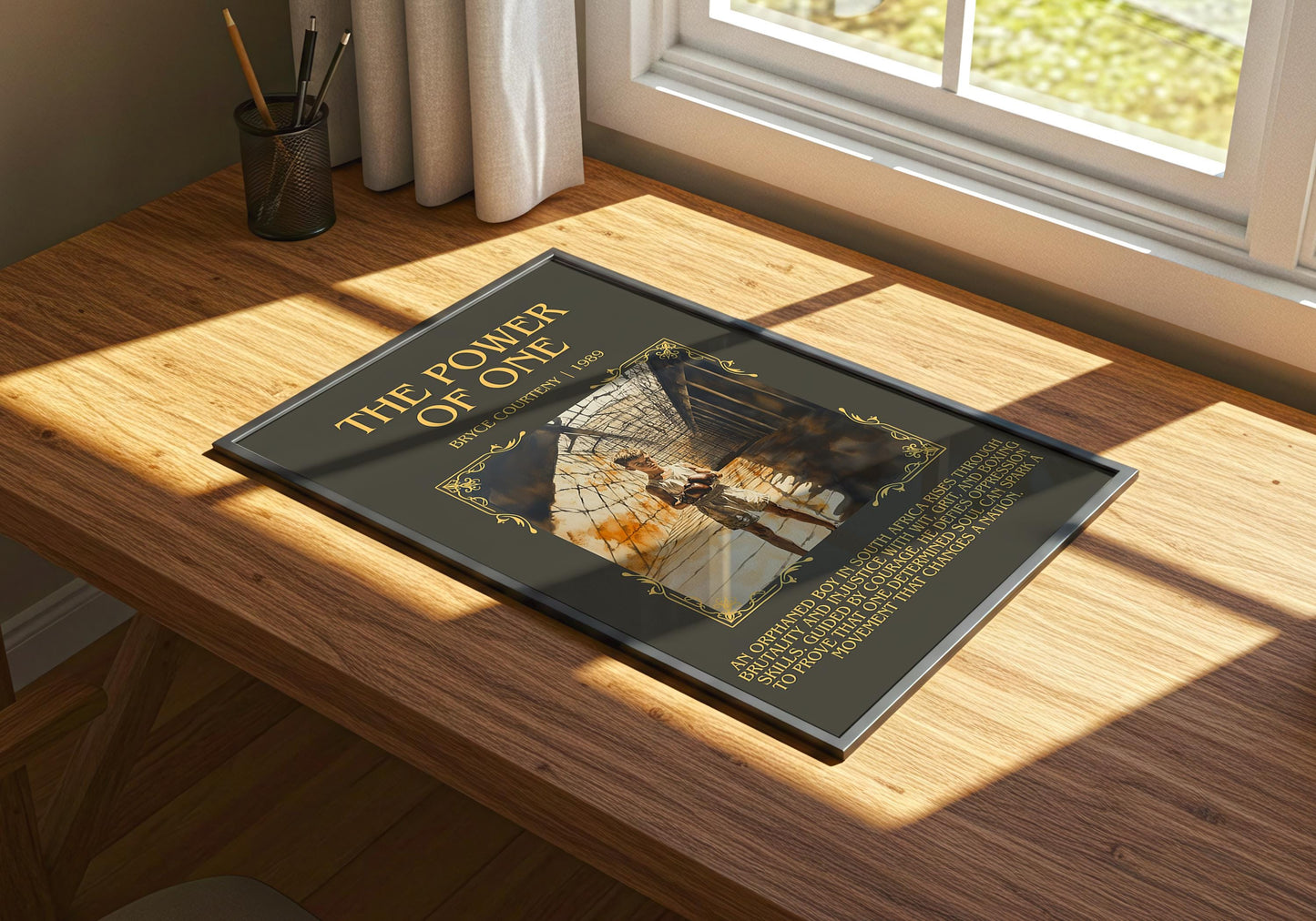 The Power Of One by Bryce Courtney Descriptive, High Quality Poster Print.Free Delivery Wall Art.Author&Blurb Book Nook Gift Library