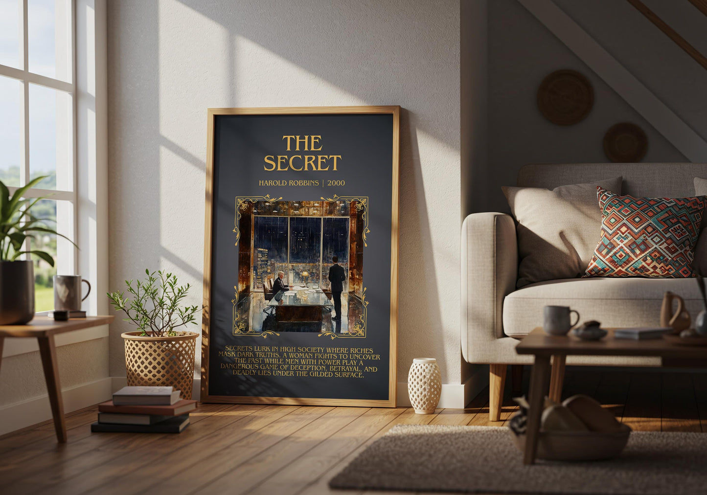 The Secret by Harold Robbins Descriptive, High Quality Poster Print.Free Delivery Wall Art.Author&Blurb Book Nook Gift Library