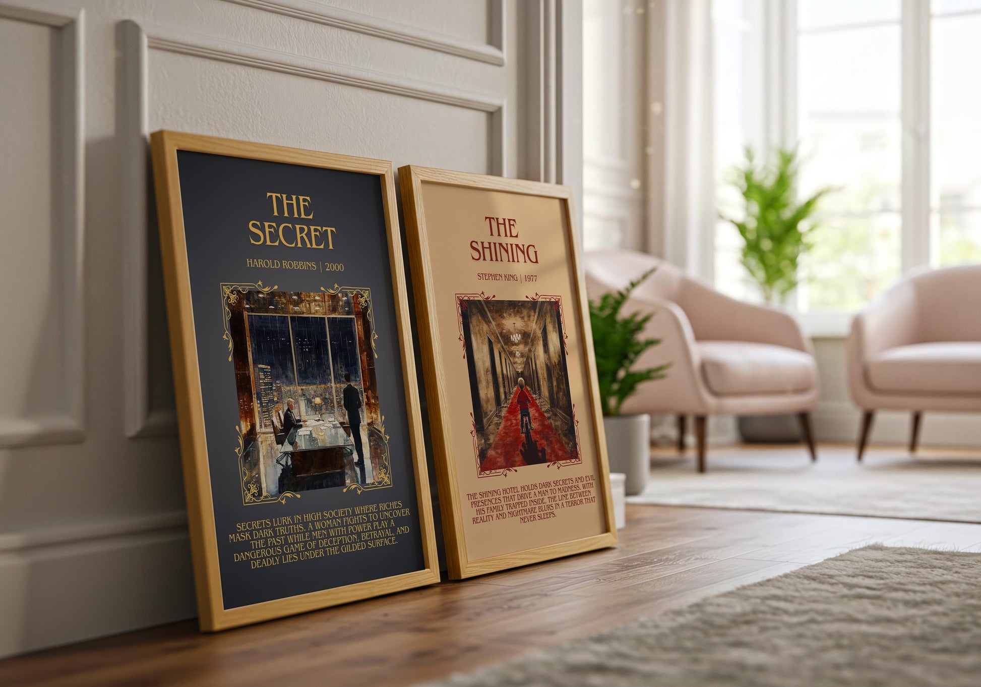 The Shining by Stephen King Descriptive, High Quality Poster Print.Free Delivery Wall Art.Author&Blurb Book Nook Gift Library