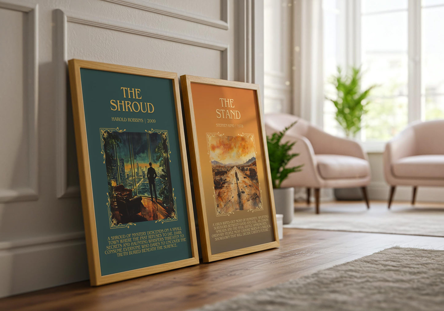The Stand by Stephen King Descriptive, High Quality Poster Print.Free Delivery Wall Art.Author&Blurb Book Nook Gift Library