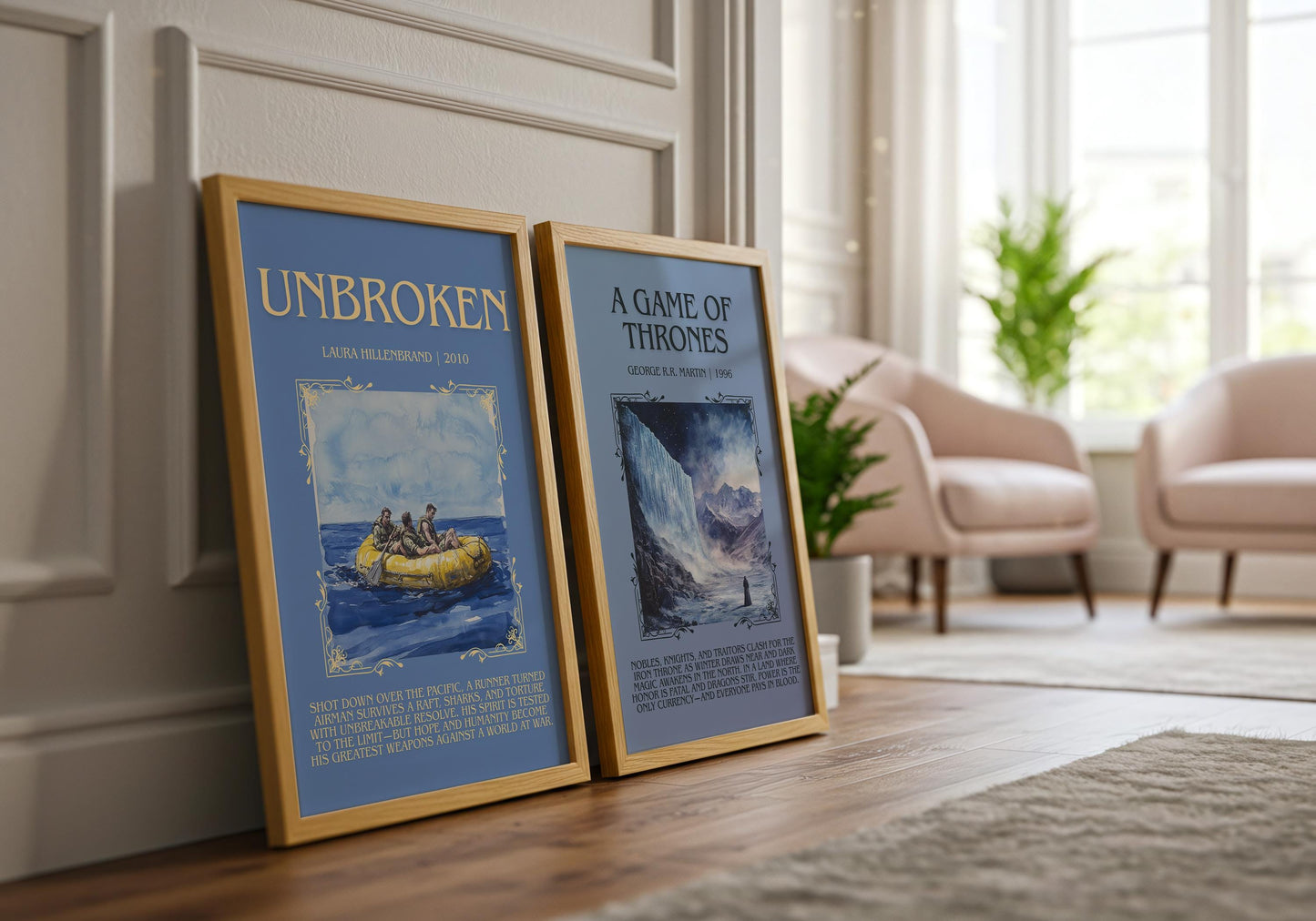 Unbroken by Laura Hillenbrand Descriptive, High Quality Poster Print.Free Delivery Wall Art.Author&Blurb Book Nook Gift Library
