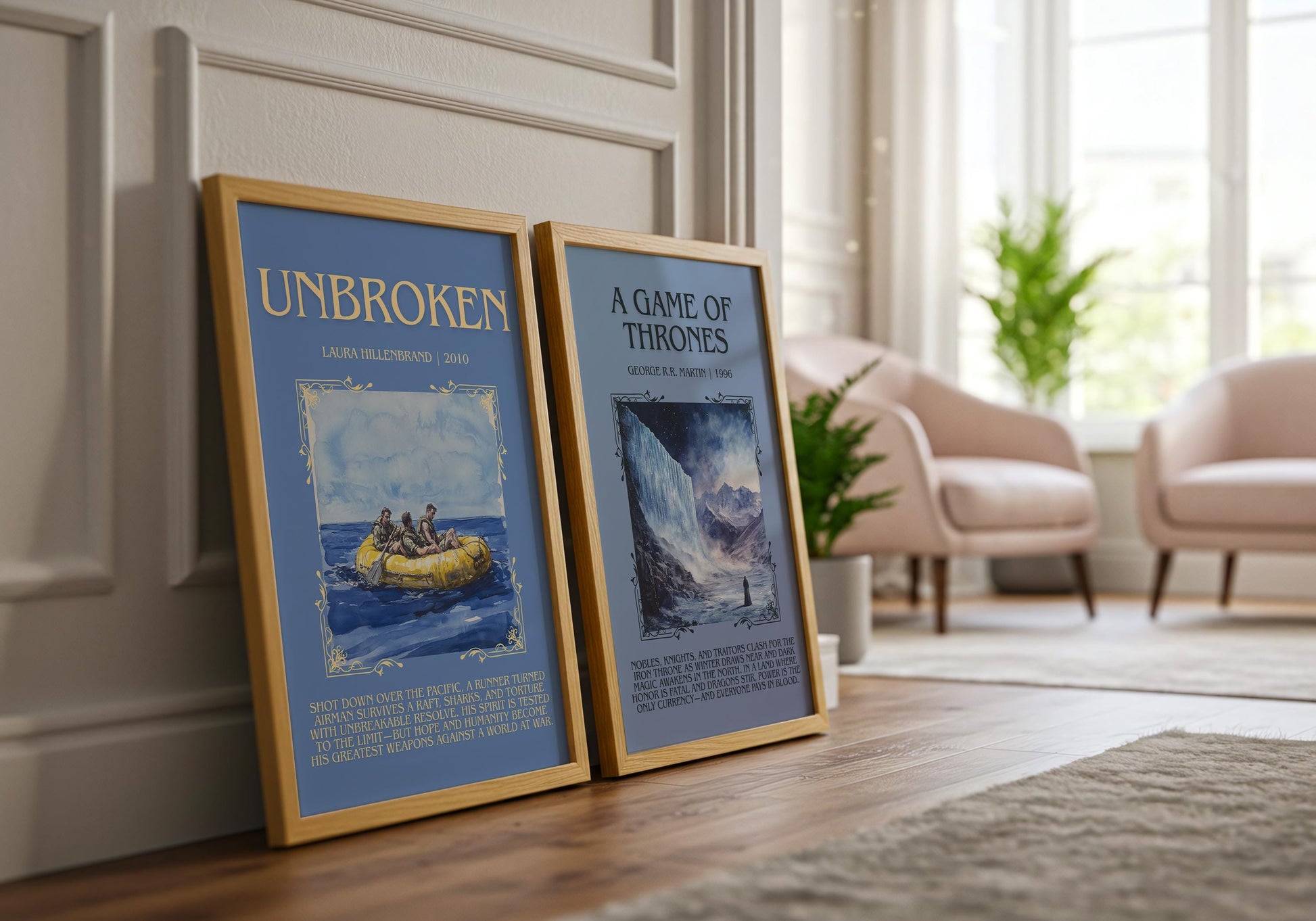 Unbroken by Laura Hillenbrand Descriptive, High Quality Poster Print.Free Delivery Wall Art.Author&Blurb Book Nook Gift Library