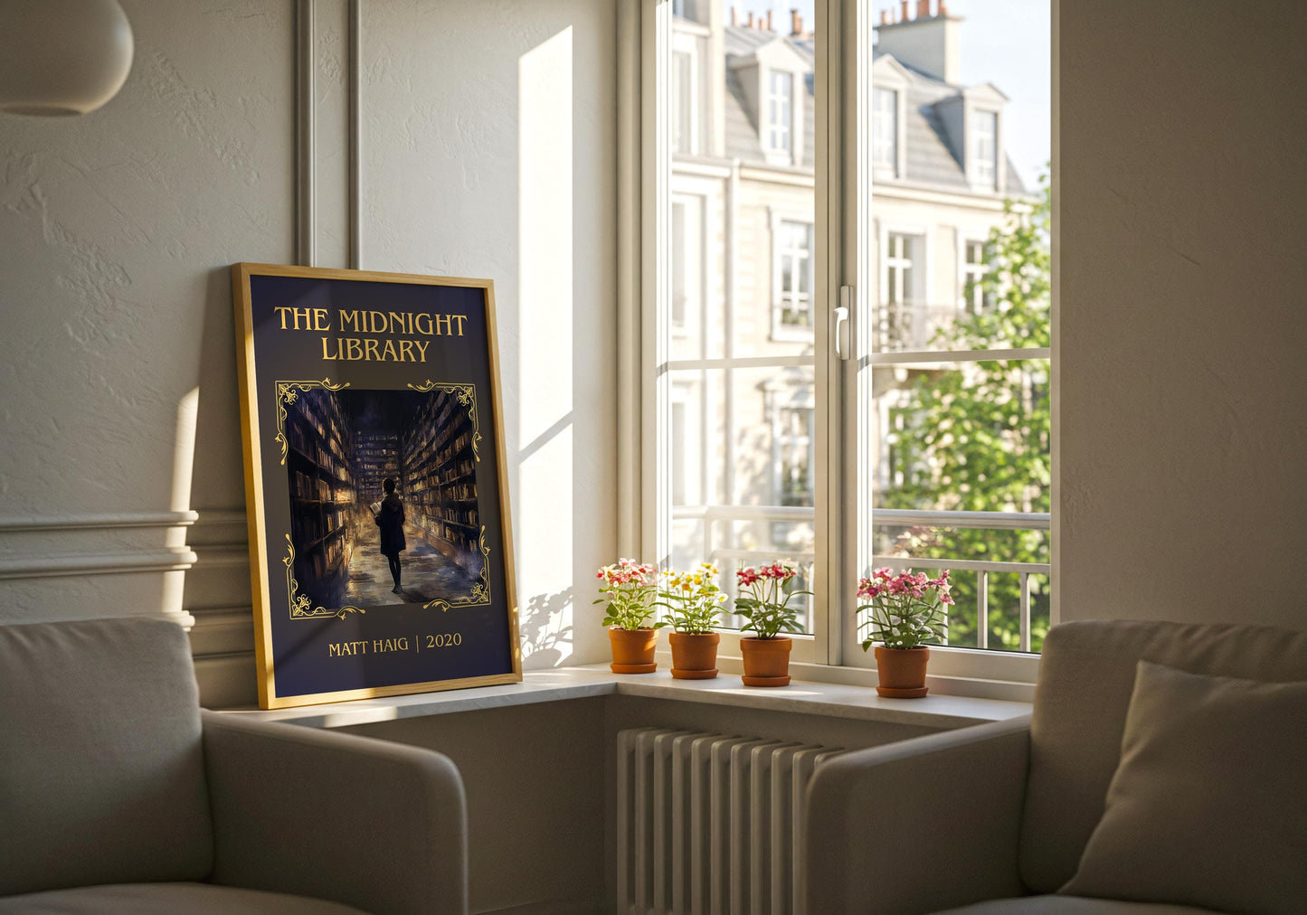 The Midnight Library by Matt Haig High Quality Poster Print-Free Delivery Wall Art. Author Book Artwork-Minimalist Gift Library Nook Gift