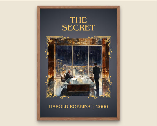 The Secret by Harold Robbins High Quality Poster Print-Free Delivery Wall Art. Author Book Artwork-Minimalist Gift Library Nook Gift