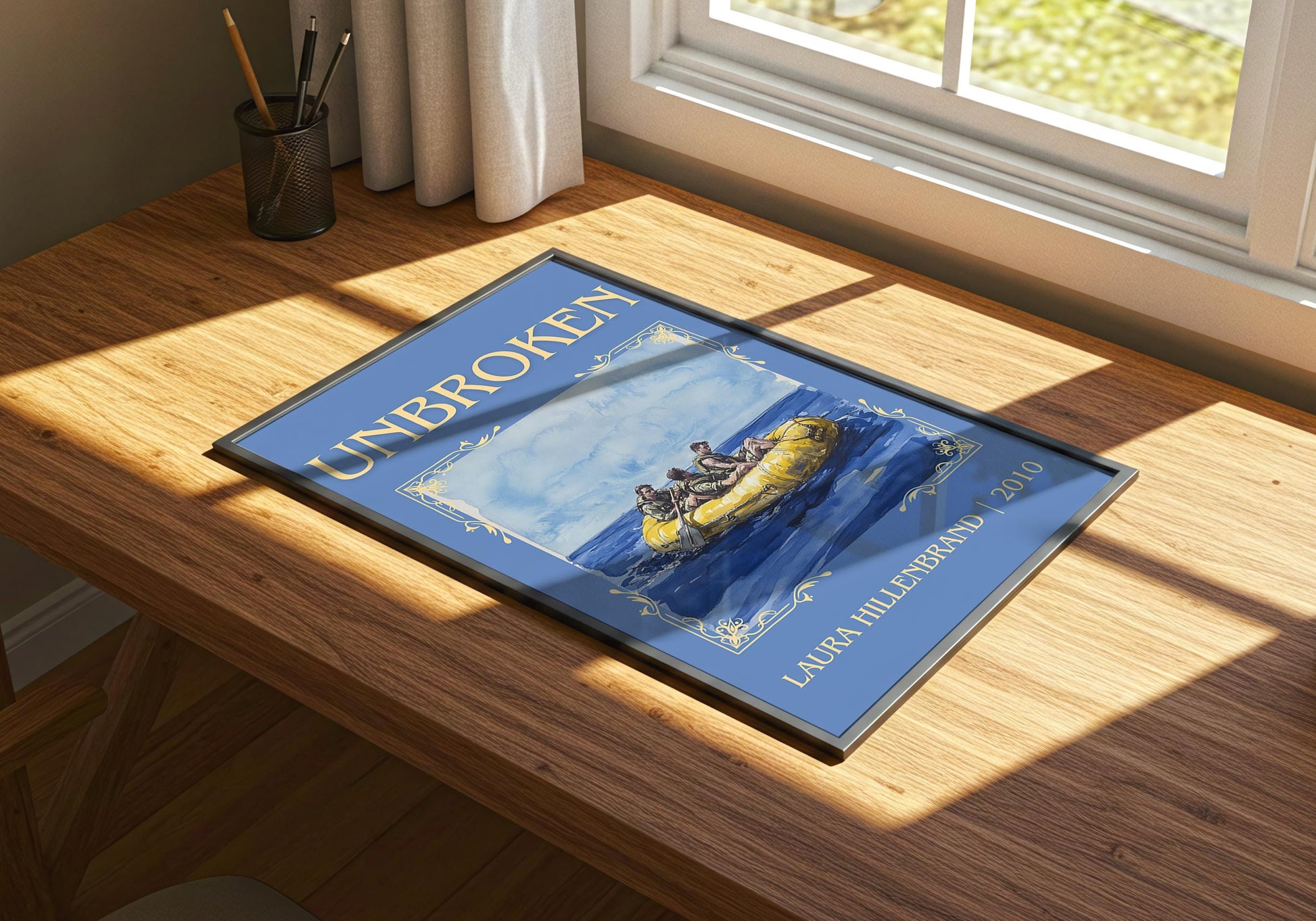 Unbroken by Laura Hillenbrand High Quality Poster Print-Free Delivery Wall Art. Author Book Artwork-Minimalist Gift Library Nook Gift