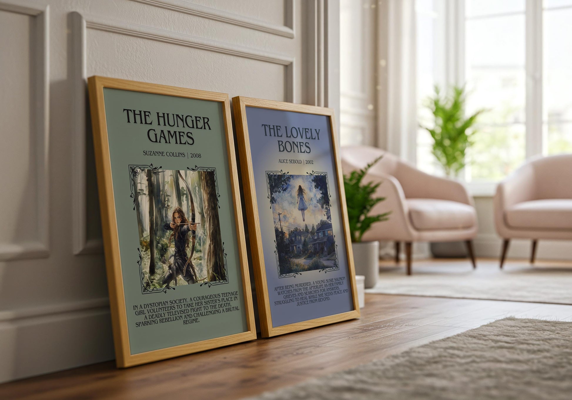 Hunger Games by Suzanne Collins Descriptive, High Quality Poster Print.Free Delivery Wall Art.Author and Blurb Book Artwork Gift Art