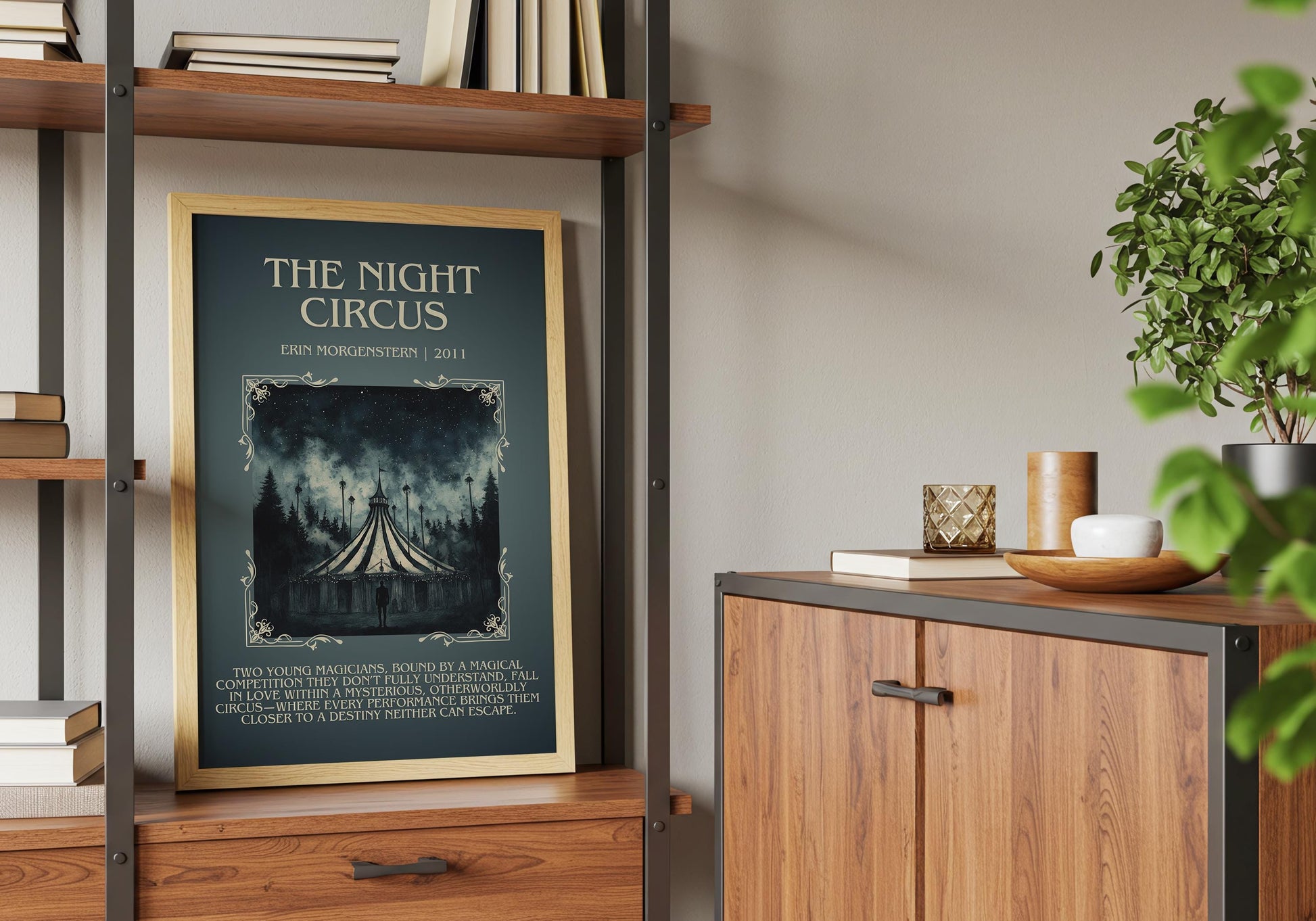 The Night Circus by Erin Morgenstern Descriptive, High Quality Poster Print.Free Delivery Wall Art.Author and Blurb Book Artwork Gift Art