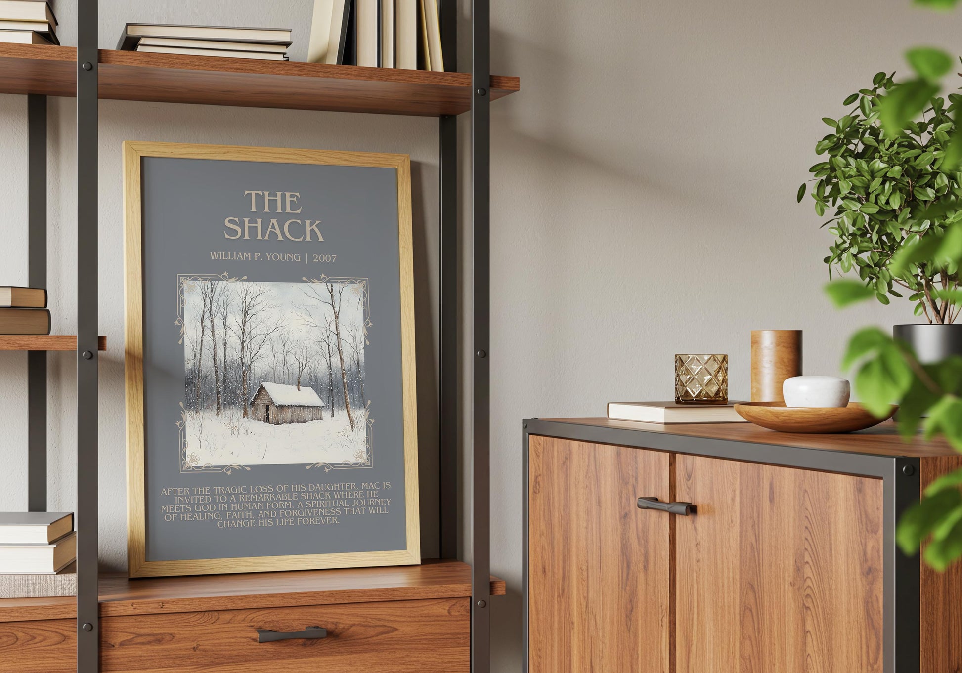 The Shack by William P. Young Descriptive, High Quality Poster Print.Free Delivery Wall Art.Author and Blurb Book Artwork Gift Art