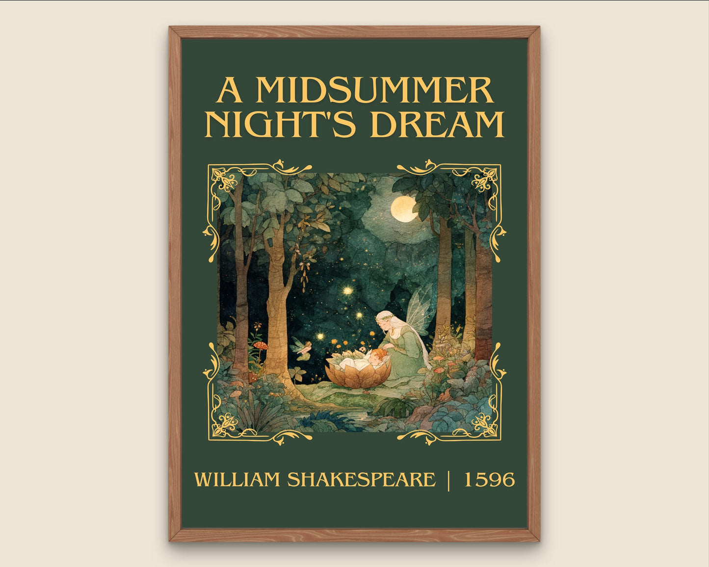 A Midsummer Night's Dream by William Shakespeare High Quality Poster Print-Free Delivery Wall Art. Author Book Artwork-Minimalist Gift Nook