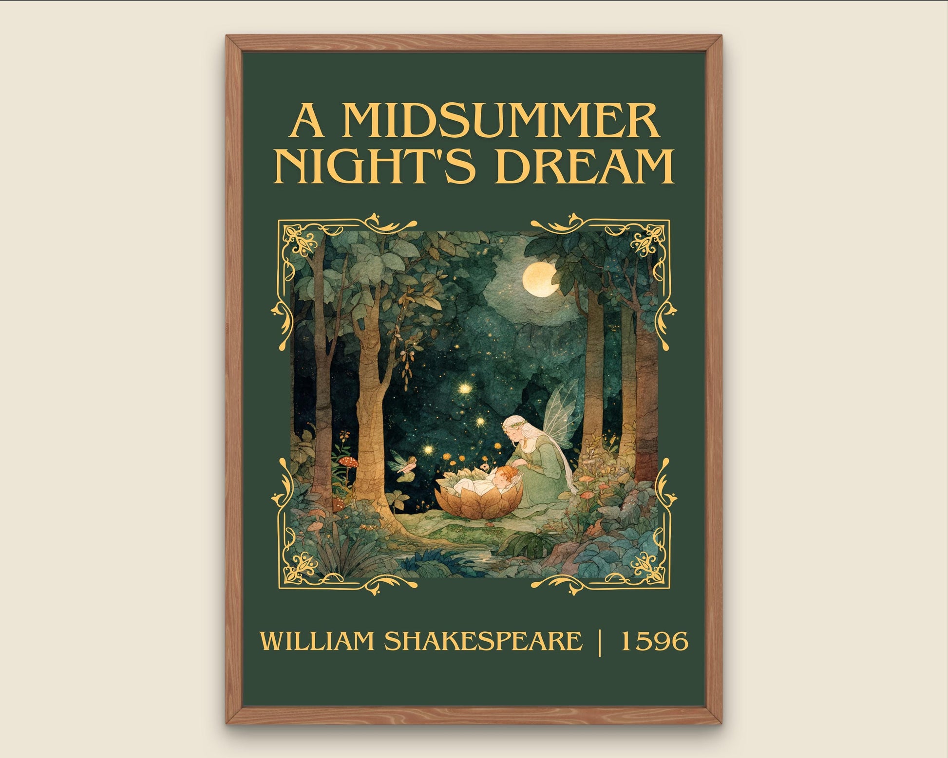 A Midsummer Night's Dream by William Shakespeare High Quality Poster Print-Free Delivery Wall Art. Author Book Artwork-Minimalist Gift Nook