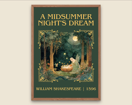 A Midsummer Night's Dream by William Shakespeare High Quality Poster Print-Free Delivery Wall Art. Author Book Artwork-Minimalist Gift Nook