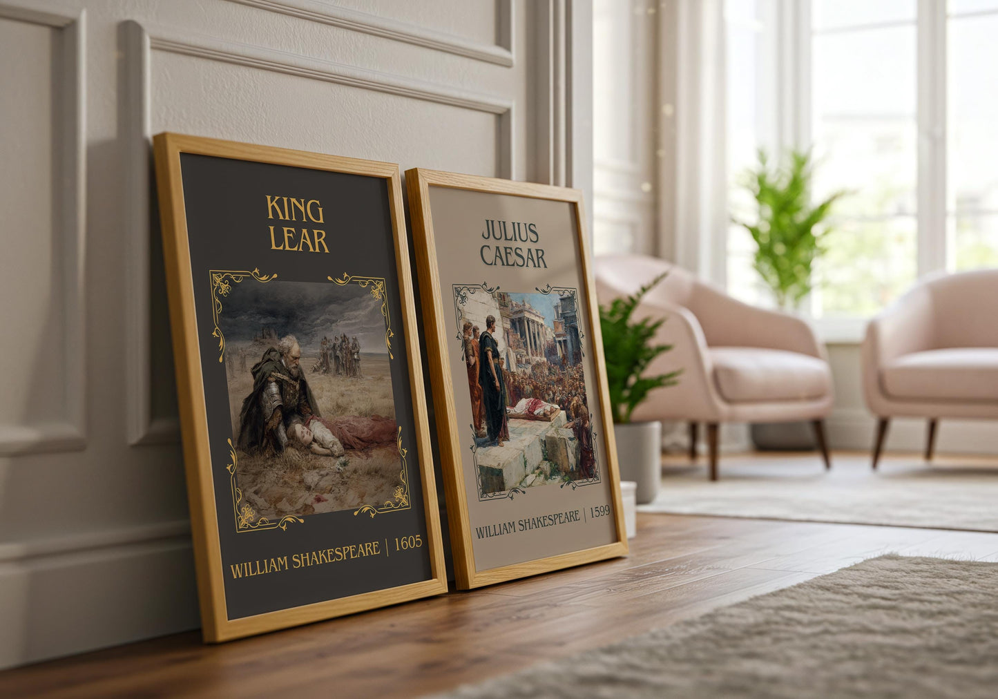 Julius Caeser by William Shakespeare High Quality Poster Print-Free Delivery Wall Art. Author Book Artwork-Minimalist Gift Nook Play