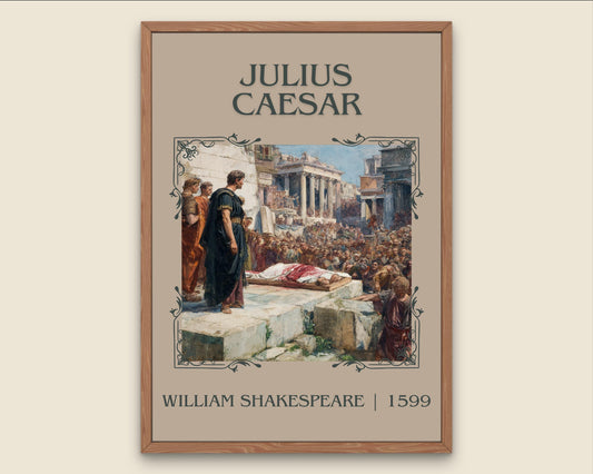 Julius Caeser by William Shakespeare High Quality Poster Print-Free Delivery Wall Art. Author Book Artwork-Minimalist Gift Nook Play