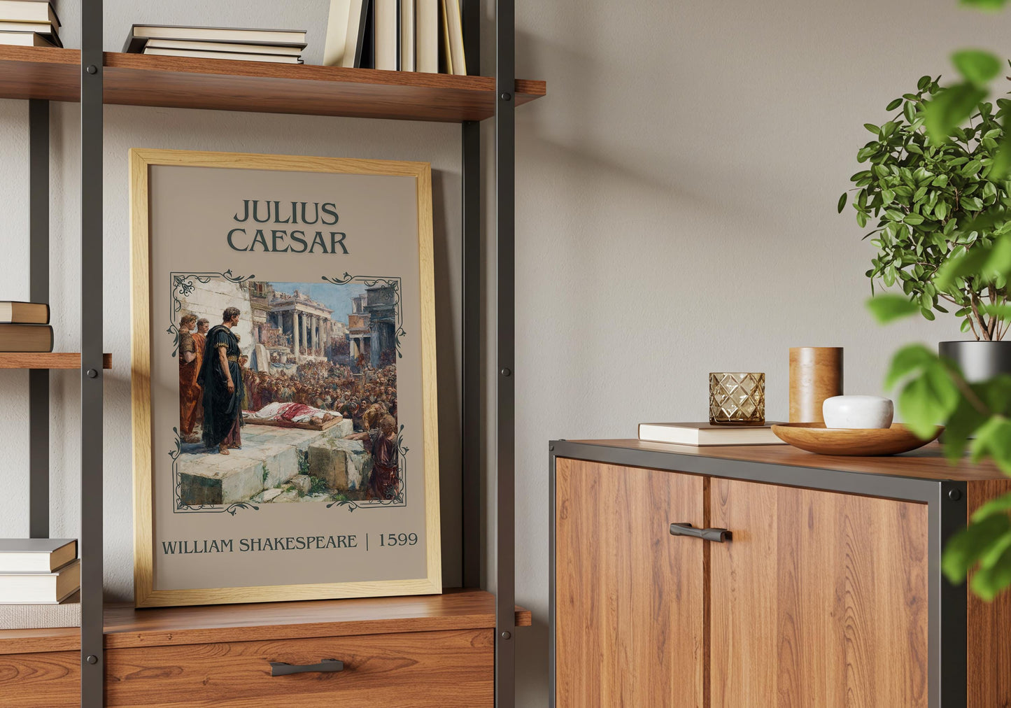 Julius Caeser by William Shakespeare High Quality Poster Print-Free Delivery Wall Art. Author Book Artwork-Minimalist Gift Nook Play