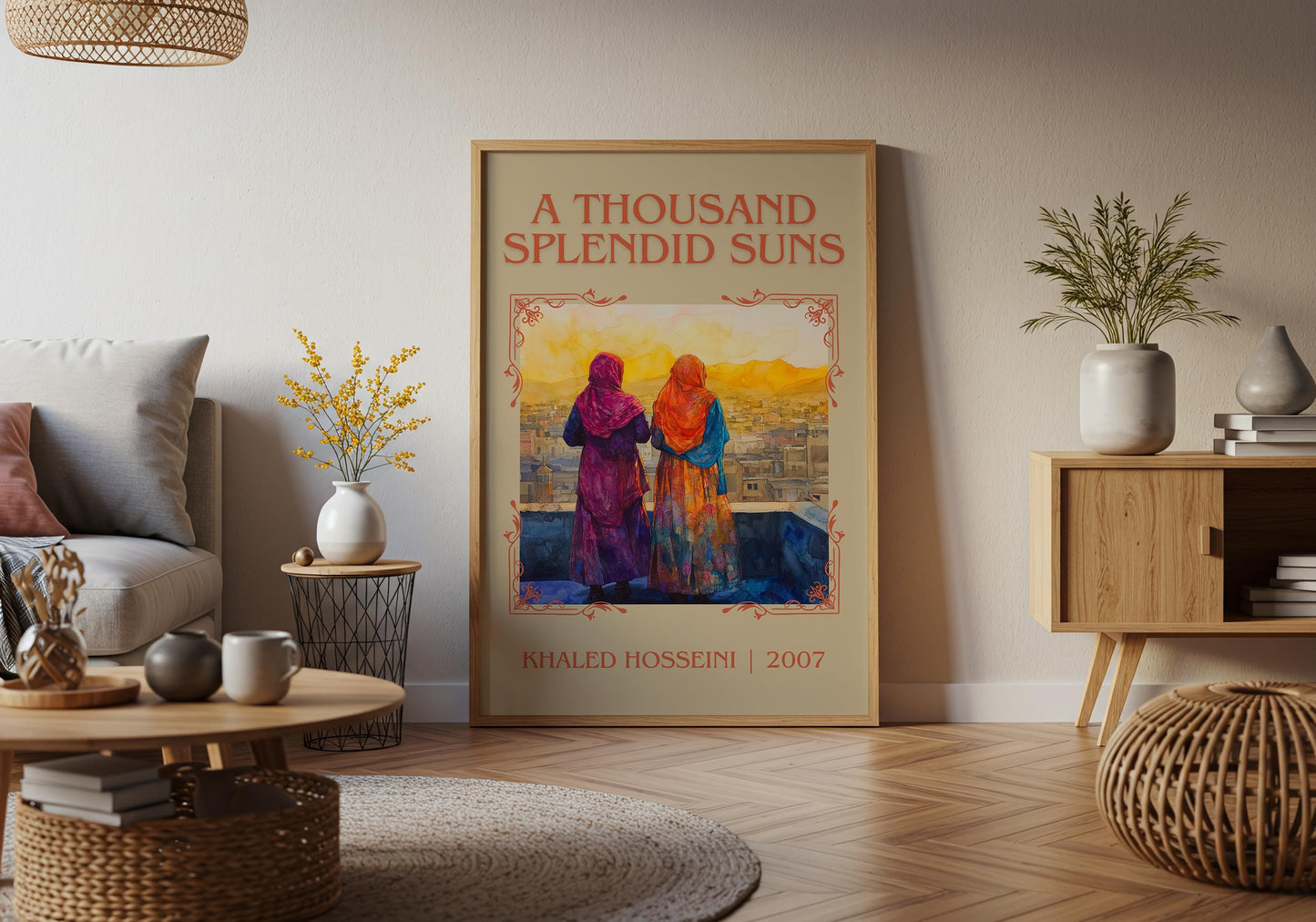 A Thousand Splendid Suns by Khaled Kosseini High Quality Poster Print. Free Delivery Wall Art. Author & Blurb Book/Novel Minimalist Gift
