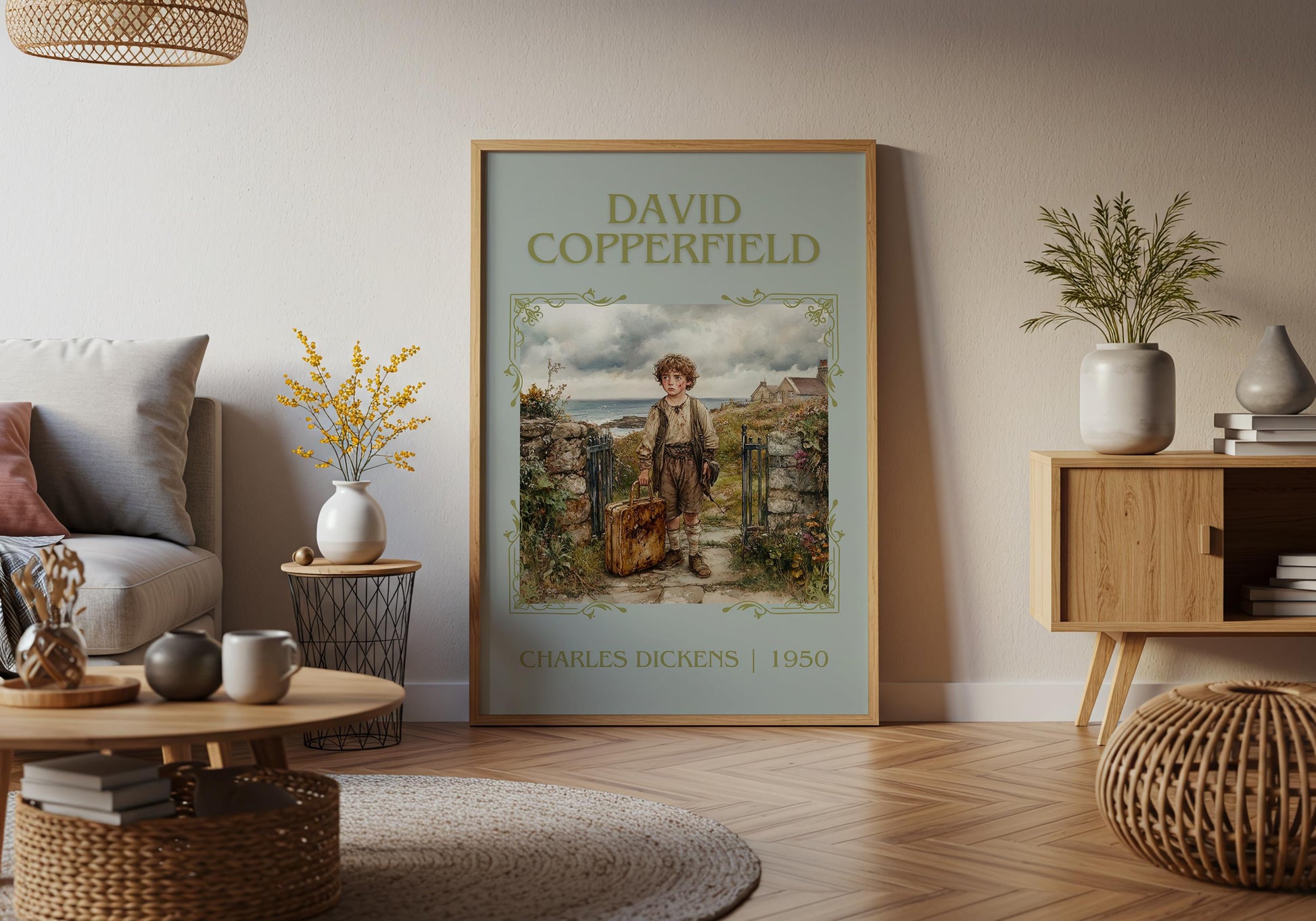 David Copperfield by Charles Dickens High Quality Poster Print. Free Delivery Wall Art. Author & Blurb Book/Novel Minimalist Home Art Gift