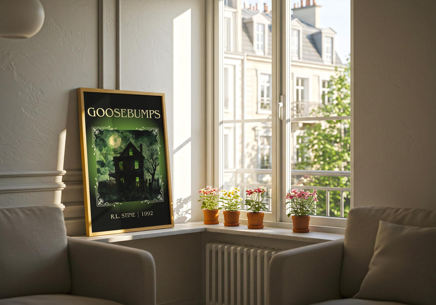 Goosebumps by R.L. Stine High Quality Poster Print. Free Delivery Wall Art. Author & Blurb Book/Novel Minimalist Home Art Gift Cover