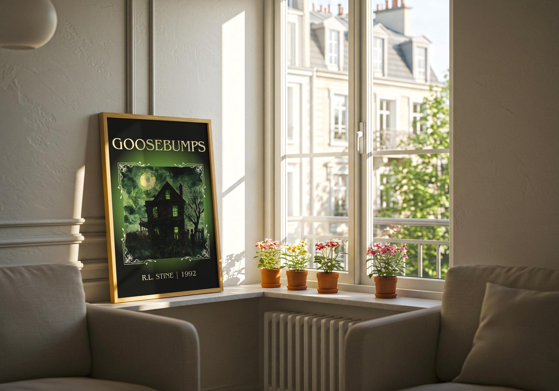 Goosebumps by R.L. Stine High Quality Poster Print. Free Delivery Wall Art. Author & Blurb Book/Novel Minimalist Home Art Gift Cover