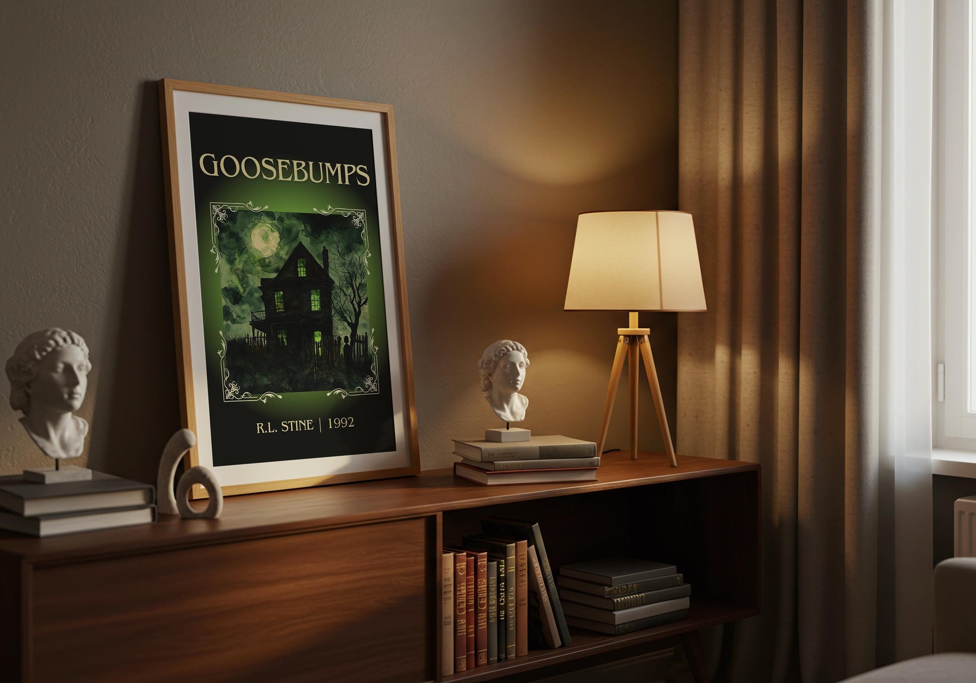 Goosebumps by R.L. Stine High Quality Poster Print. Free Delivery Wall Art. Author & Blurb Book/Novel Minimalist Home Art Gift Cover
